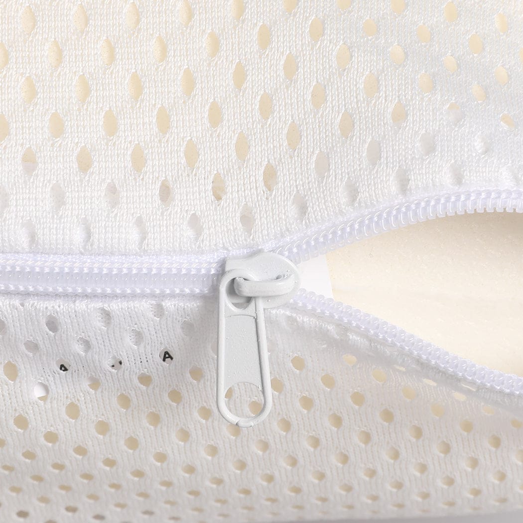 Dreamz Pillows/Cushions 2x Natural Latex Pillow Removable Cover Memory Down Egg-crate