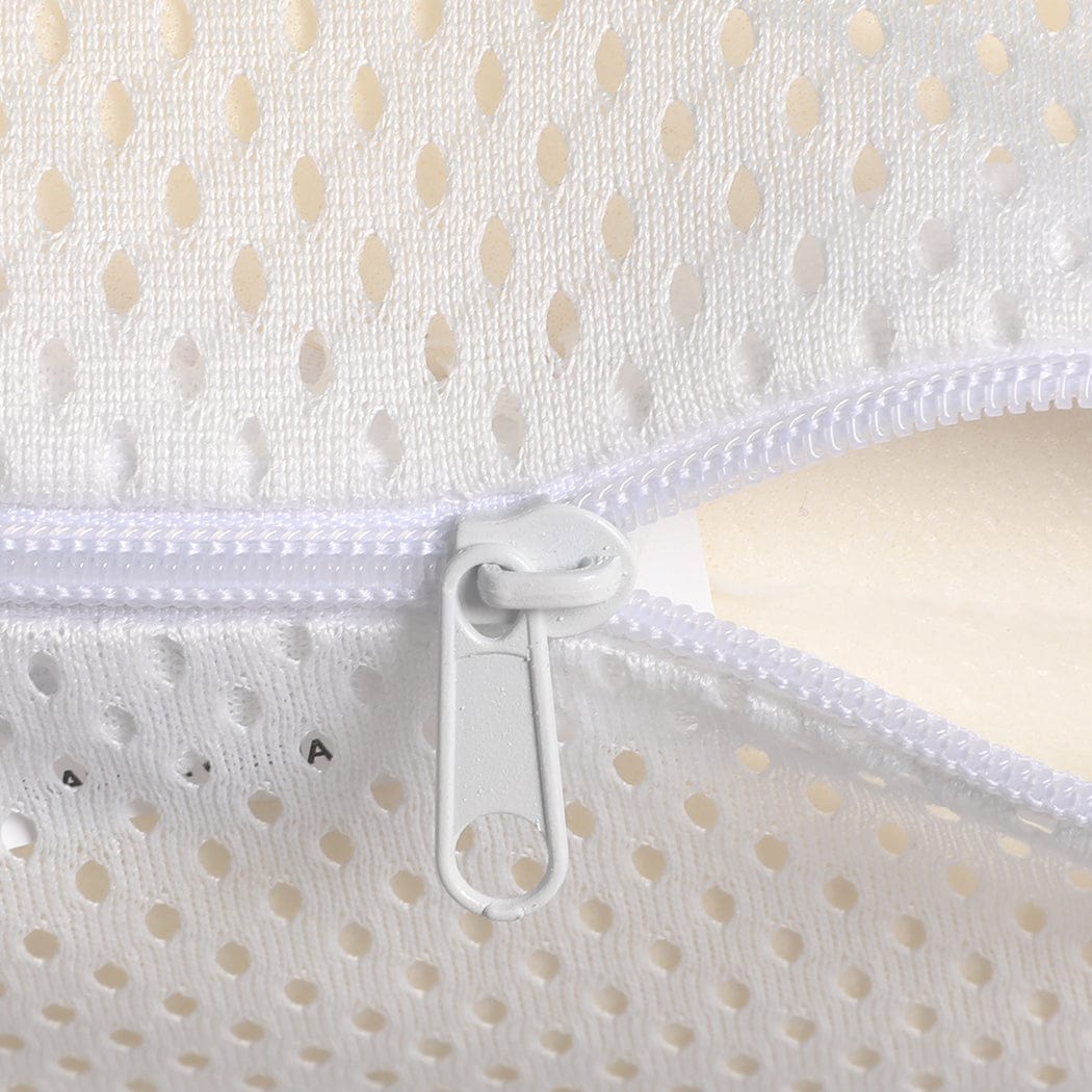Dreamz Pillows/Cushions 2x Natural Latex Pillow Removable Cover Memory Down Luxurious B-shape
