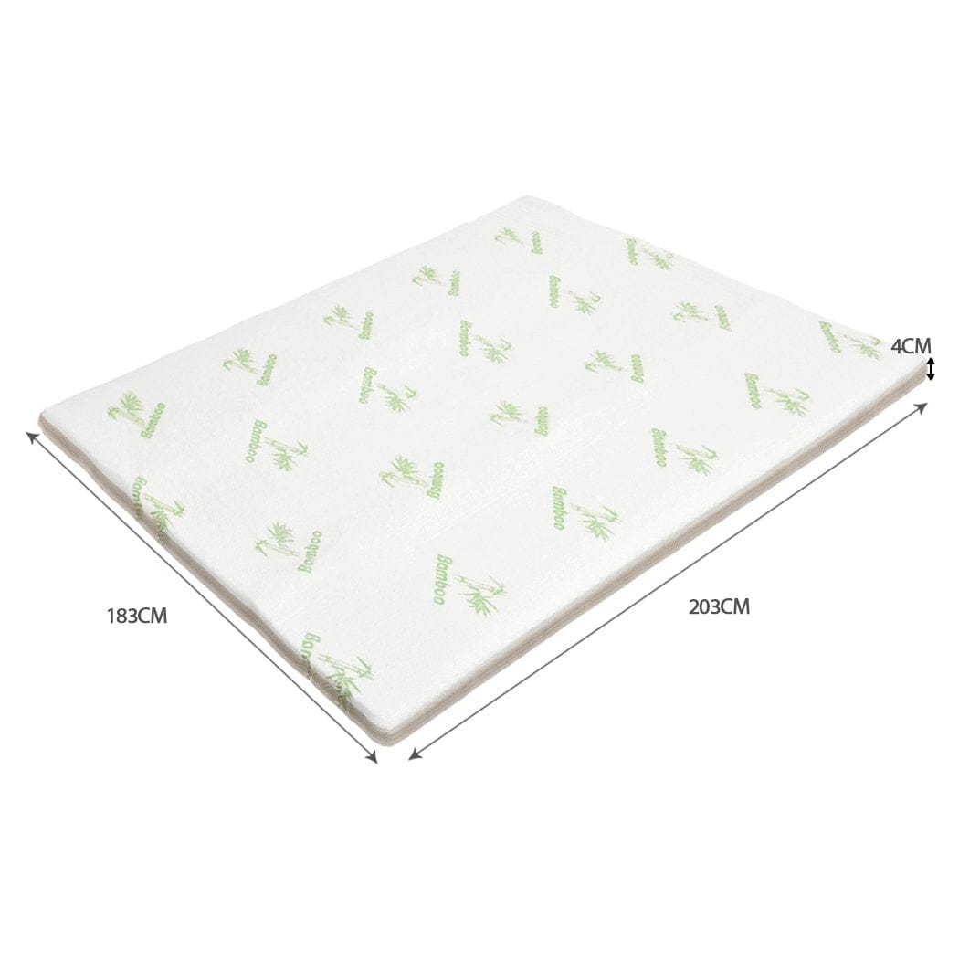 Dreamz Mattress Topper 4cm Bedding Cool Gel Memory Foam Bed Mattress Topper Bamboo Cover King