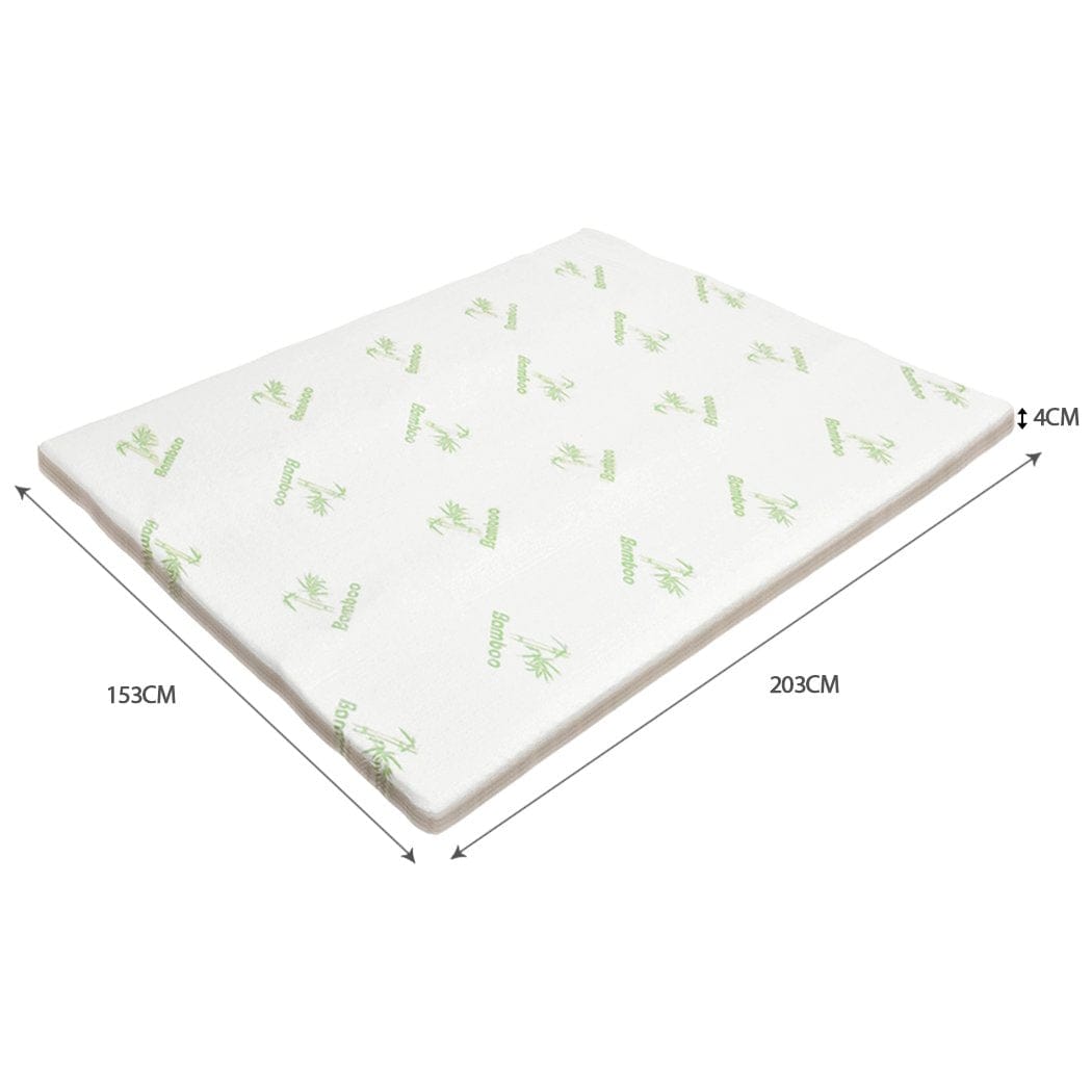 Dreamz Mattress Topper 4cm Bedding Cool Gel Memory Foam Bed Mattress Topper Bamboo Cover Queen