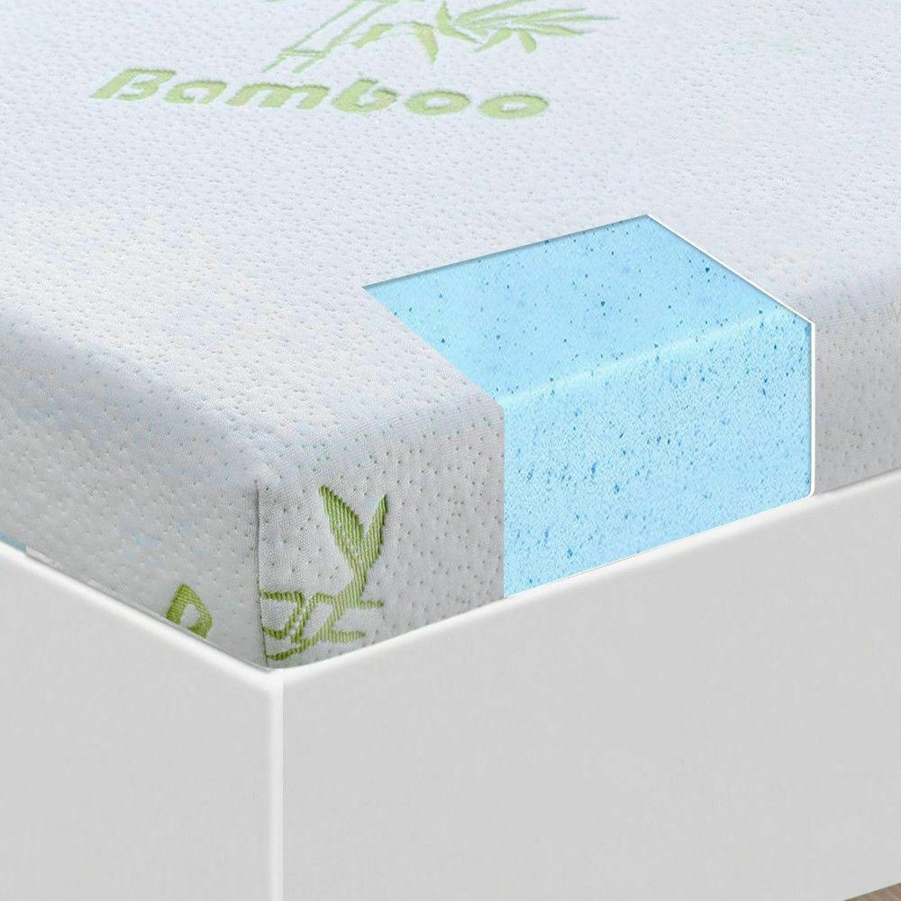 Dreamz Weighted Blanket 5cm Thickness Cool Gel Memory Foam Mattress Topper Bamboo Fabric Double