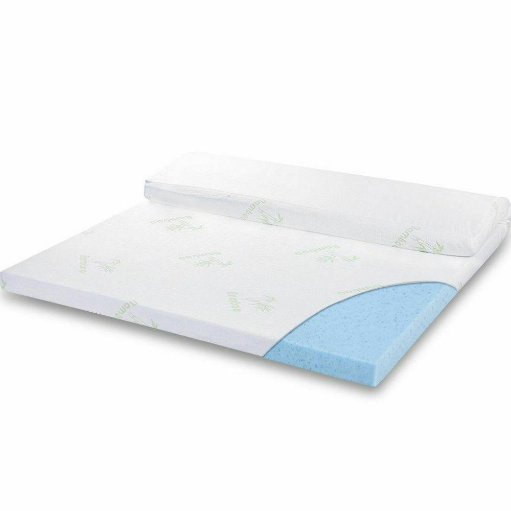 Dreamz Weighted Blanket 5cm Thickness Cool Gel Memory Foam Mattress Topper Bamboo Fabric Double