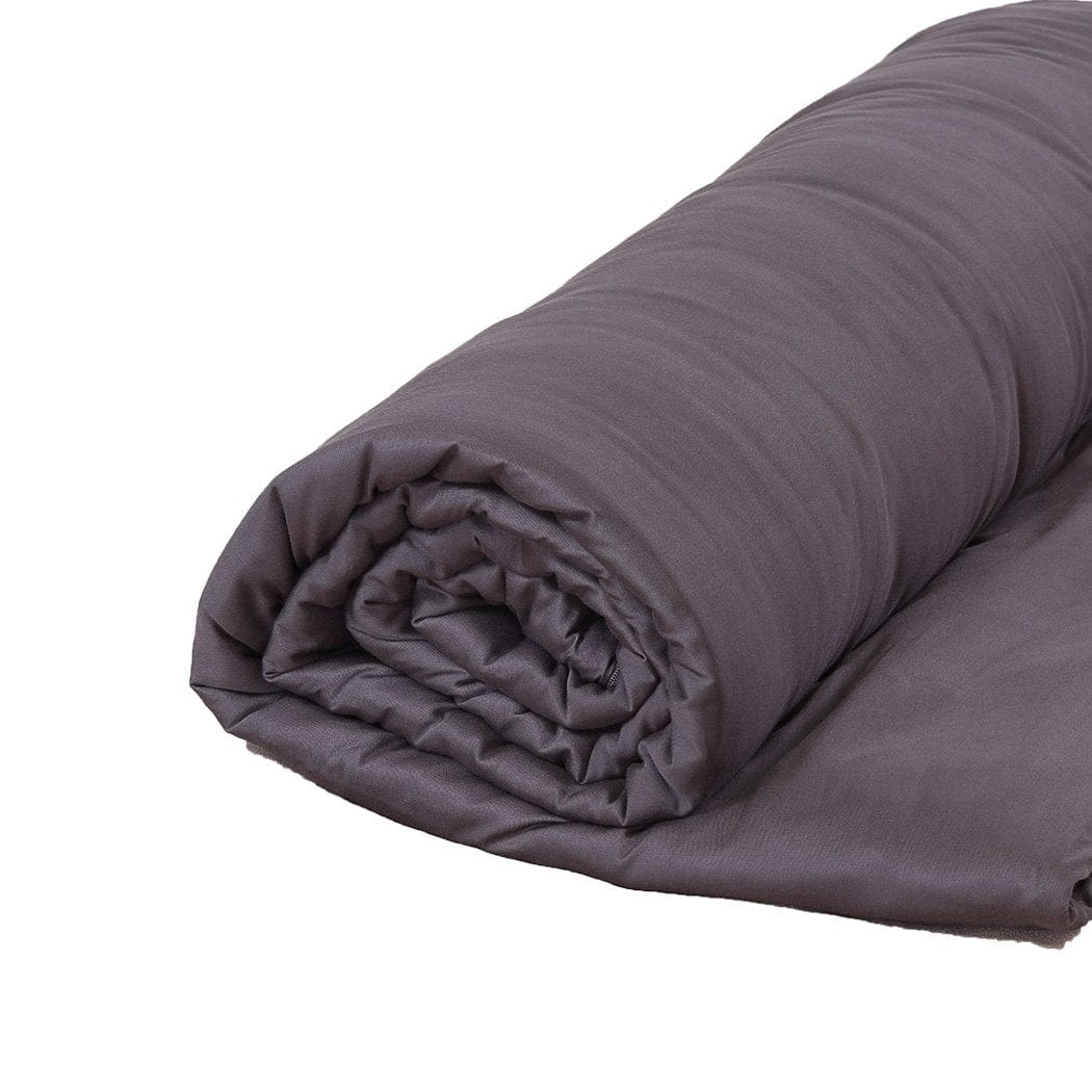 Dreamz Weighted Blanket 5KG Weighted Blanket Promote Deep Sleep Anti Anxiety Single Dark Grey