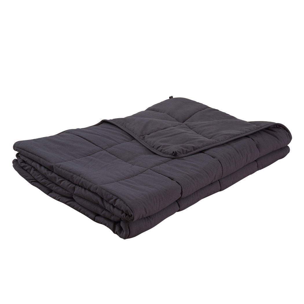 Dreamz Weighted Blanket 5KG Weighted Blanket Promote Deep Sleep Anti Anxiety Single Dark Grey