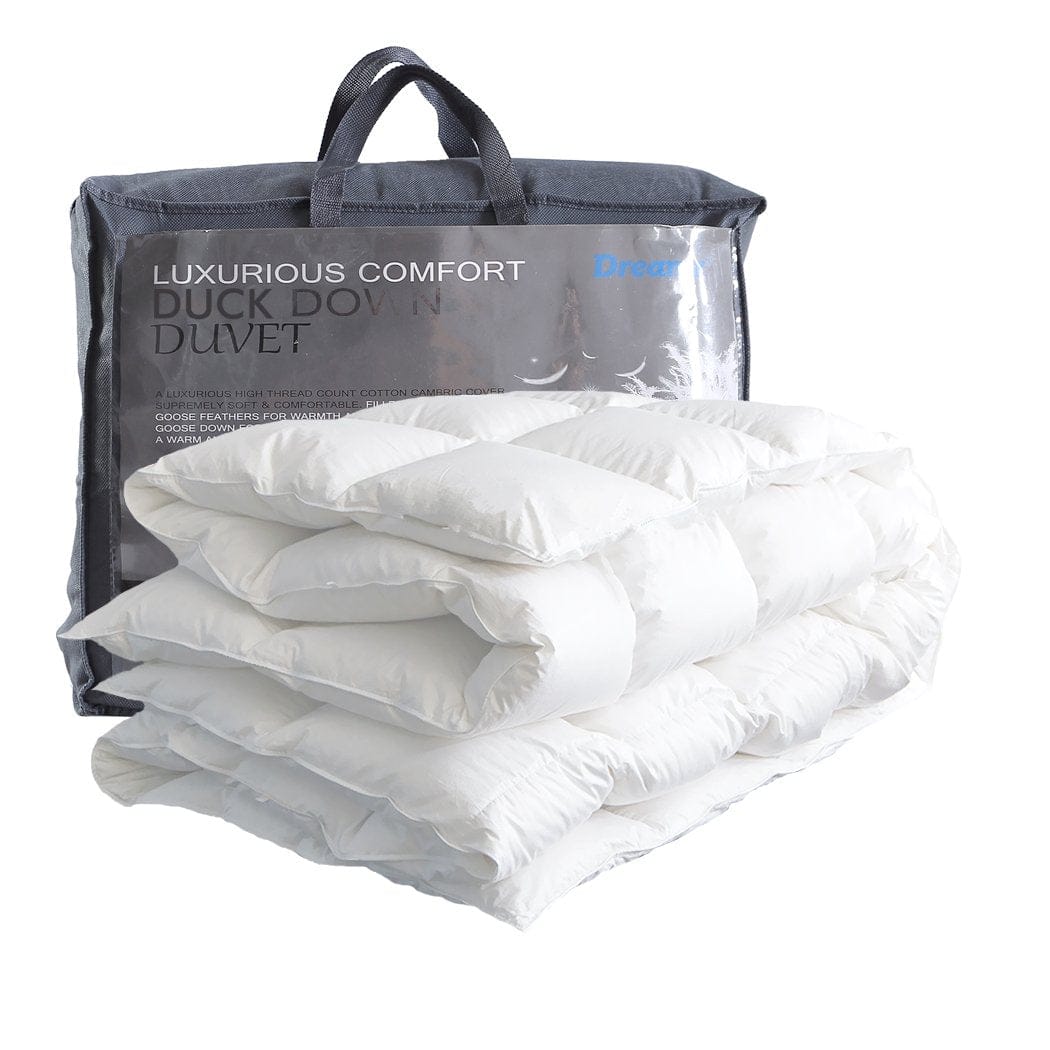 Dreamz Duvet/Quilt 700GSM All Season Duck Down Feather Filling Duvet in Double Size
