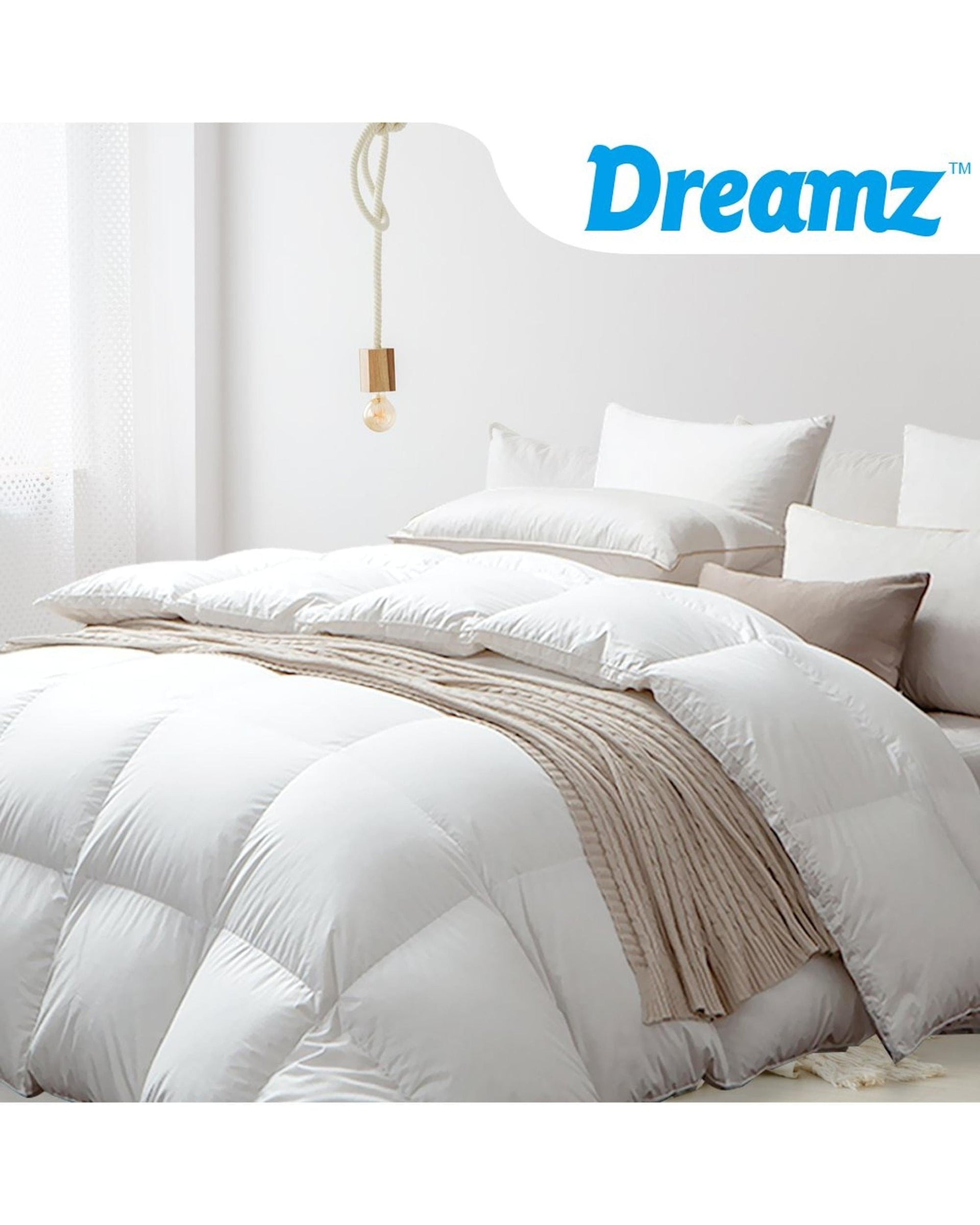 Dreamz Duvet/Quilt 700GSM All Season Goose Down Feather Filling Duvet in King Single Size
