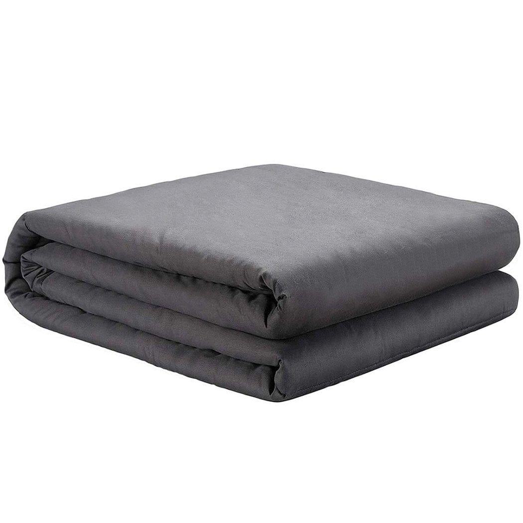 Dreamz Weighted Blanket 7KG Weighted Blanket Promote Deep Sleep Anti Anxiety Single Dark Grey