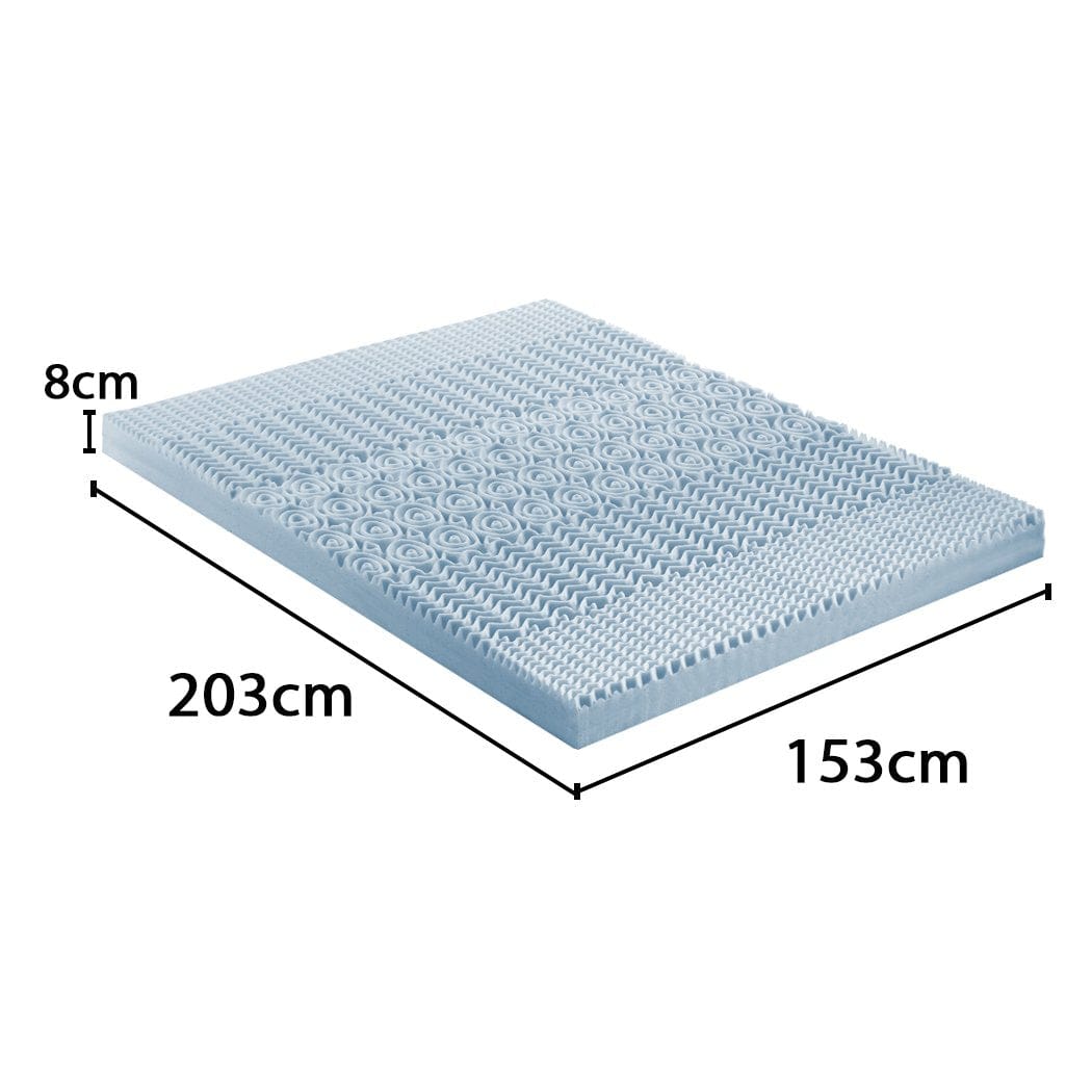 Dreamz Mattress Topper 8cm Bedding Cool Gel Memory Foam Bed Mattress Topper Bamboo Cover Queen