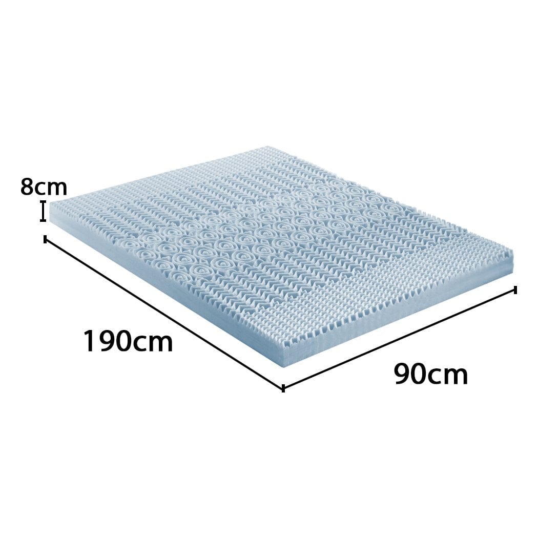 Dreamz Mattress Topper 8cm Bedding Cool Gel Memory Foam Bed Mattress Topper Bamboo Cover Single