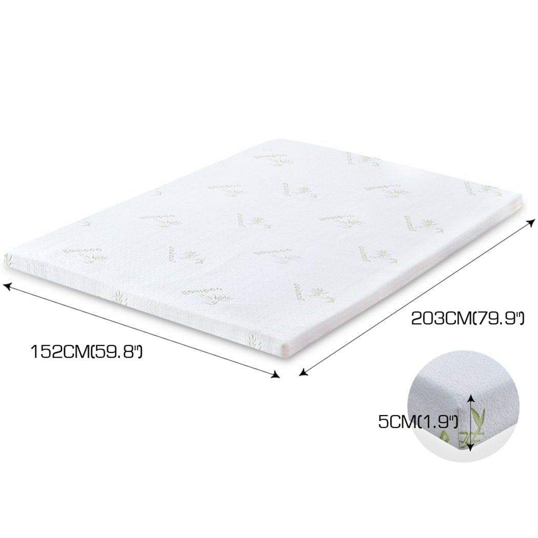 Dreamz Mattress Topper 8cm Thickness Cool Gel Memory Foam Mattress Topper Bamboo Fabric Queen