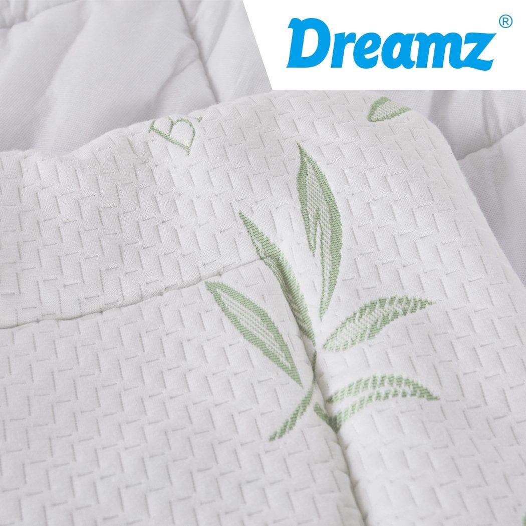 Dreamz Mattress Protector Bamboo Pillowtop Mattress Topper Protector Waterproof Cool Cover Double