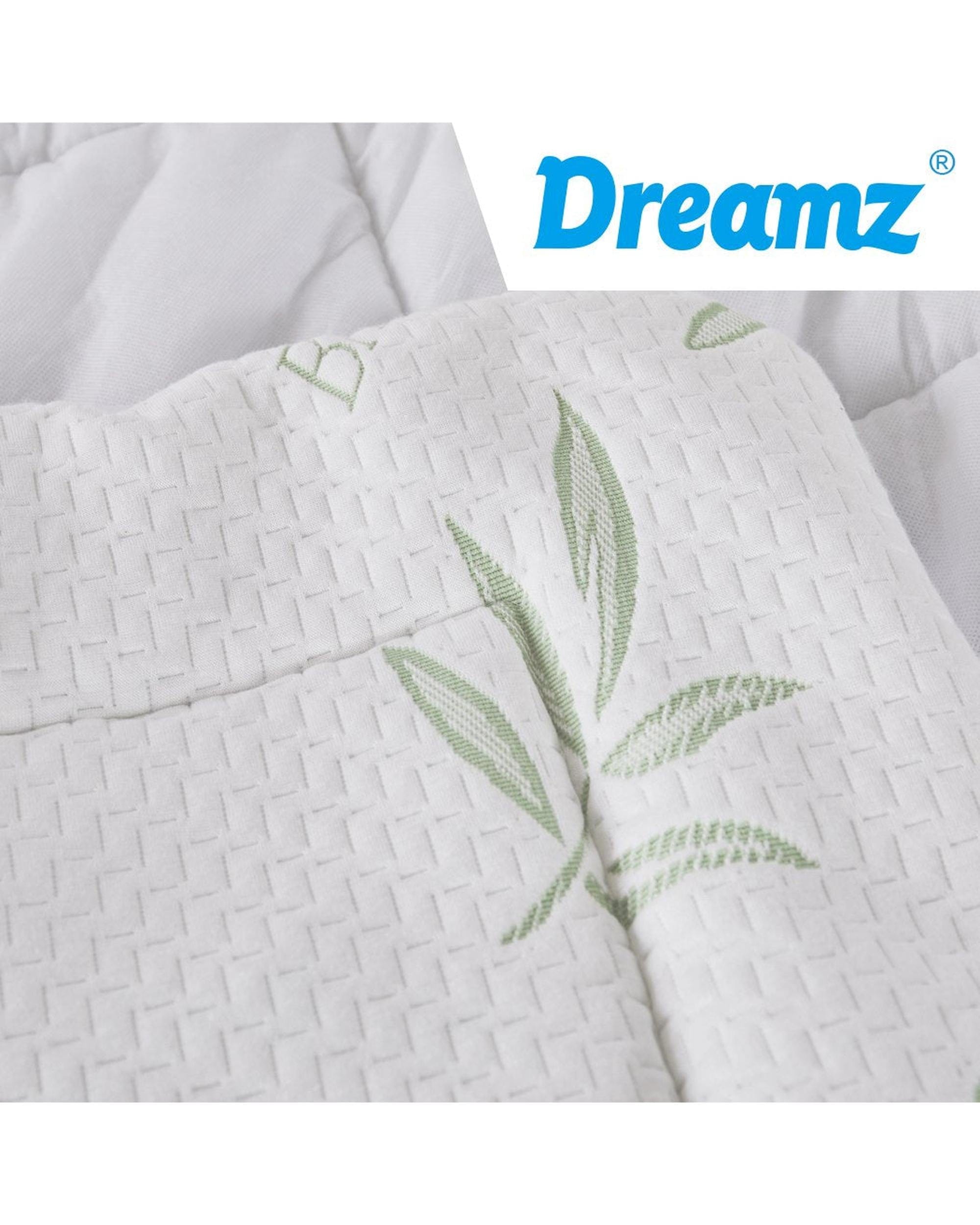 Dreamz Mattress Protector Bamboo Pillowtop Mattress Topper Protector Waterproof Cool Cover Single