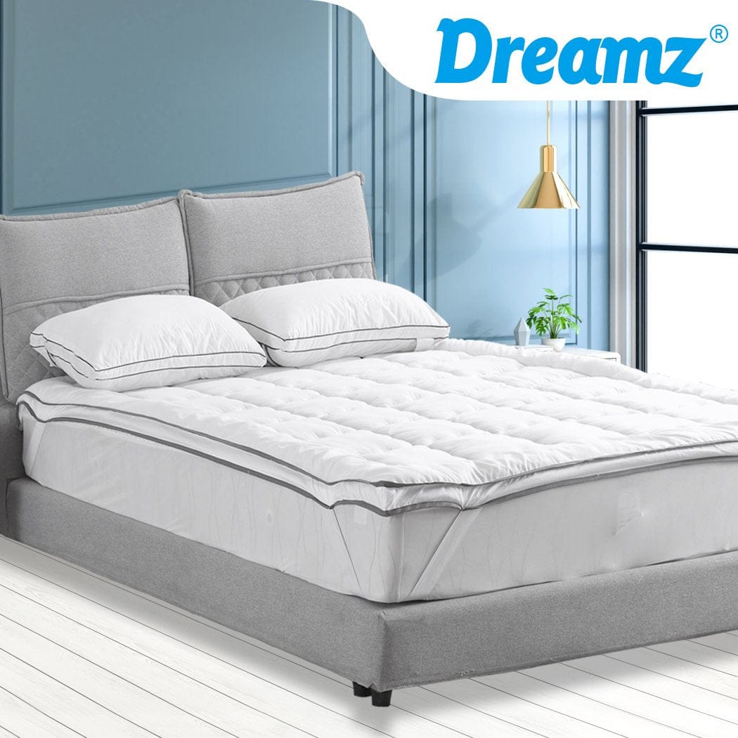 Dreamz Mattress Topper Bedding Luxury Pillowtop Mattress Topper Mat Pad Protector Cover Double