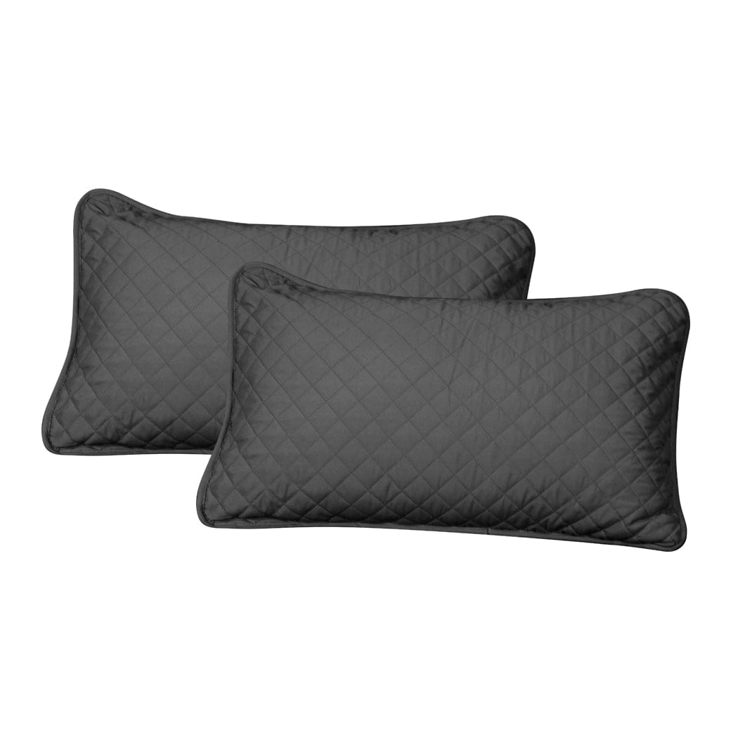 Dreamz Blanket Bedspread Coverlet Set Quilted Comforter Soft Pillowcases King Dark Grey