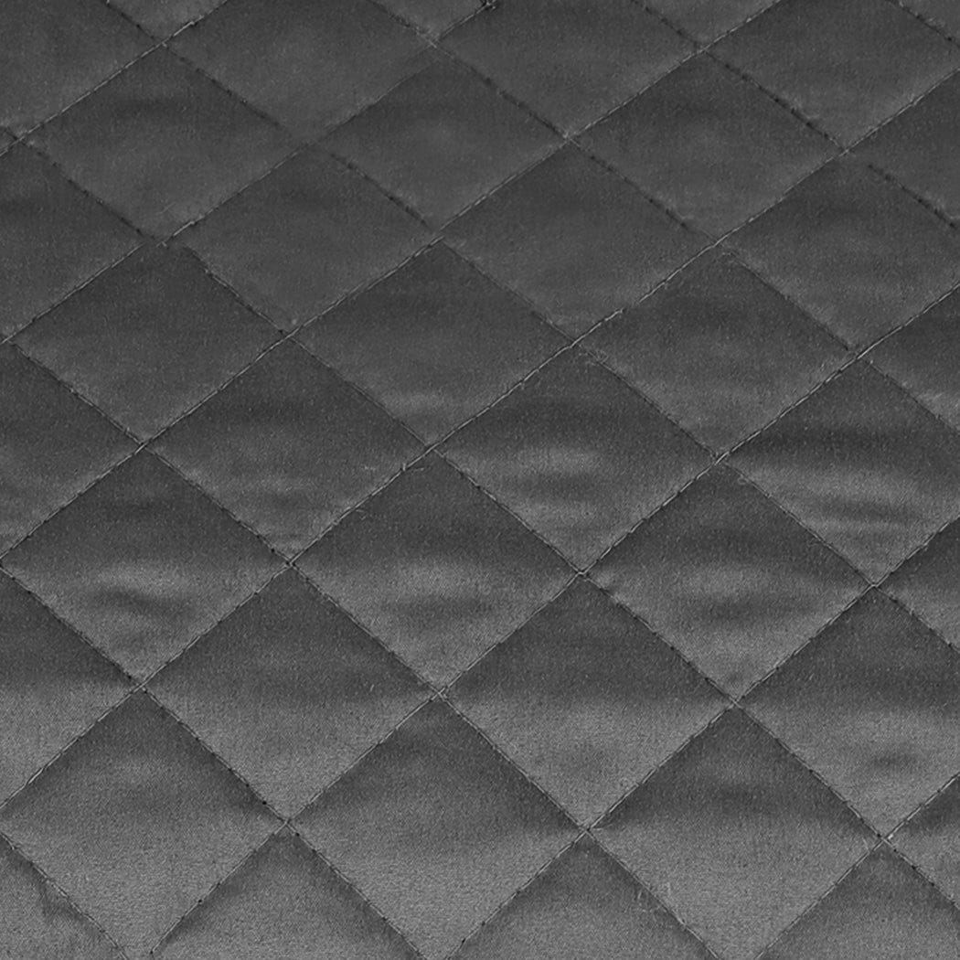Dreamz Blanket Bedspread Coverlet Set Quilted Comforter Soft Pillowcases King Dark Grey