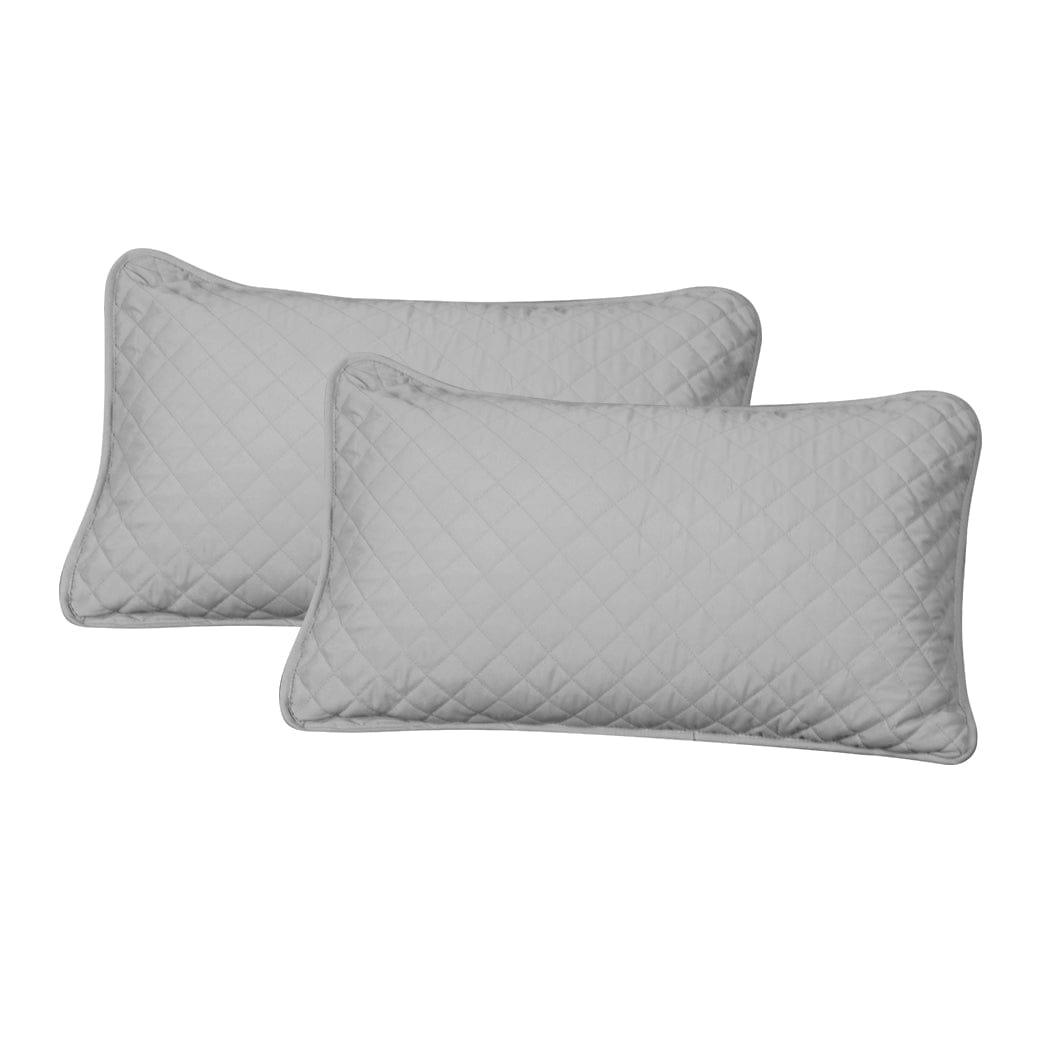 Dreamz Blanket Bedspread Coverlet Set Quilted Comforter Soft Pillowcases Queen Grey