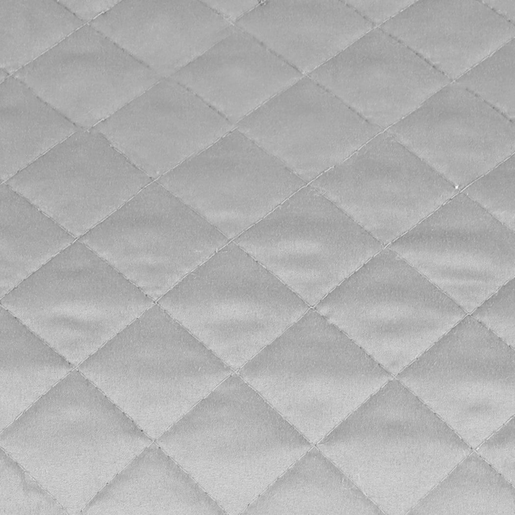 Dreamz Blanket Bedspread Coverlet Set Quilted Comforter Soft Pillowcases Queen Grey