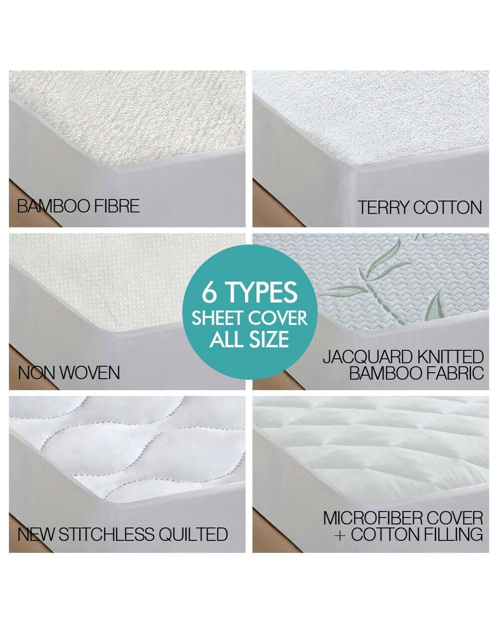 Dreamz Mattress Protector Fitted Waterproof Bed Mattress Protectors Covers Double