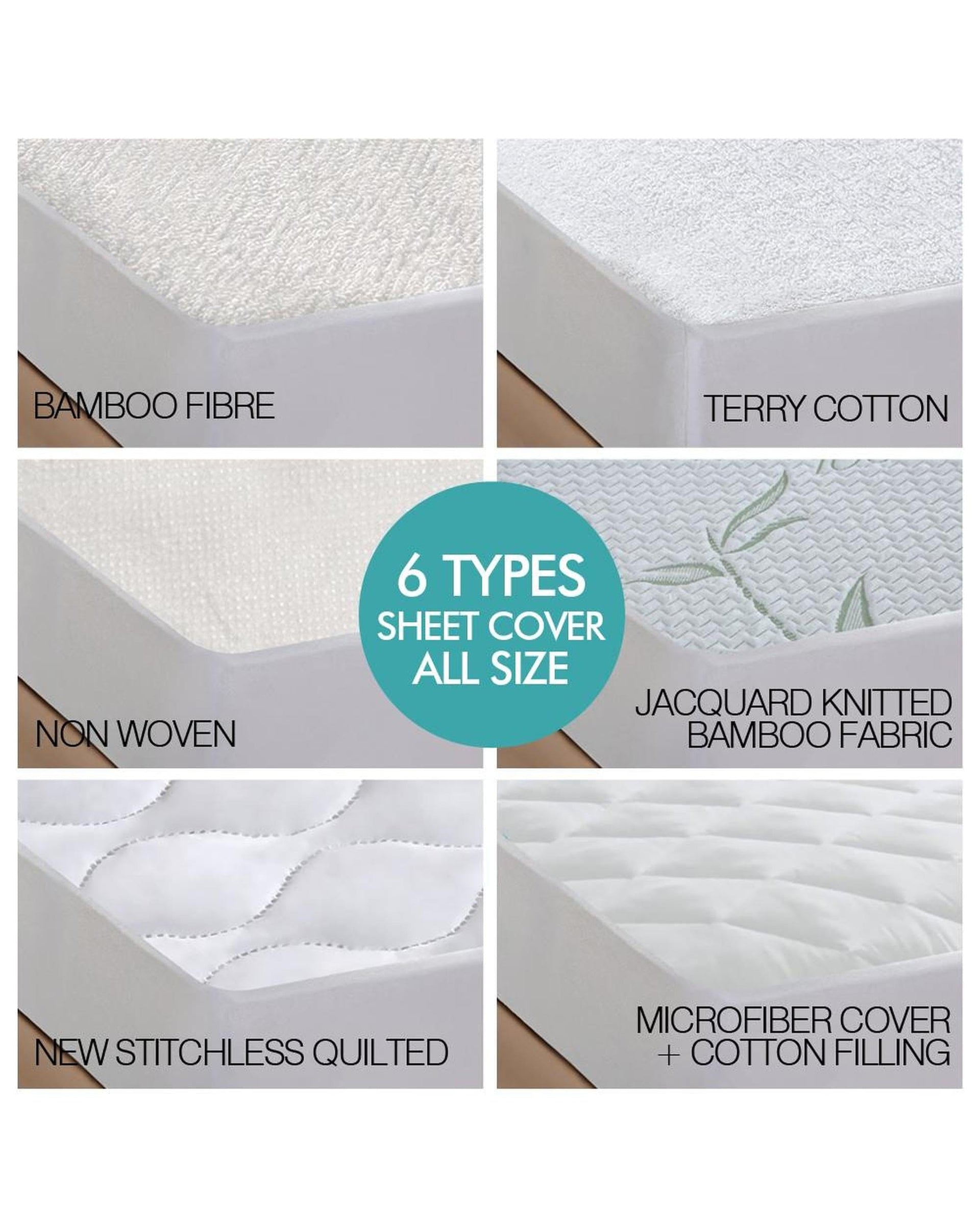 Dreamz Mattress Protector Fitted Waterproof Bed Mattress Protectors Covers King Single