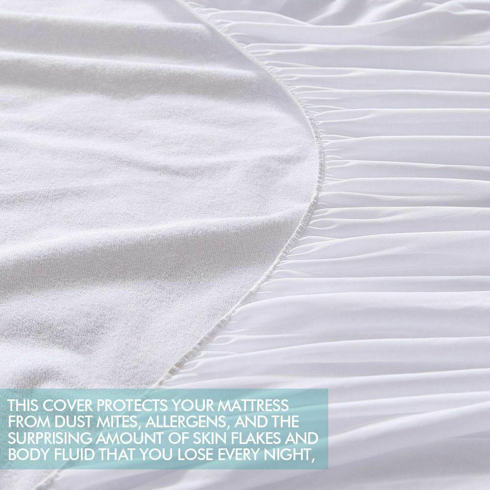Dreamz Mattress Protector Fitted Waterproof Mattress Protector with Bamboo Fibre Cover Double Size