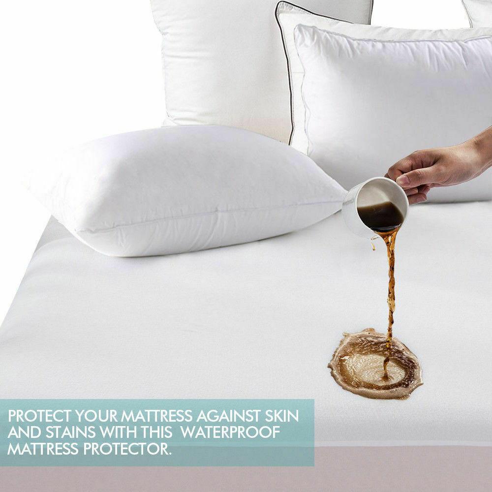 Dreamz Mattress Protector Fitted Waterproof Mattress Protector with Bamboo Fibre Cover Double Size