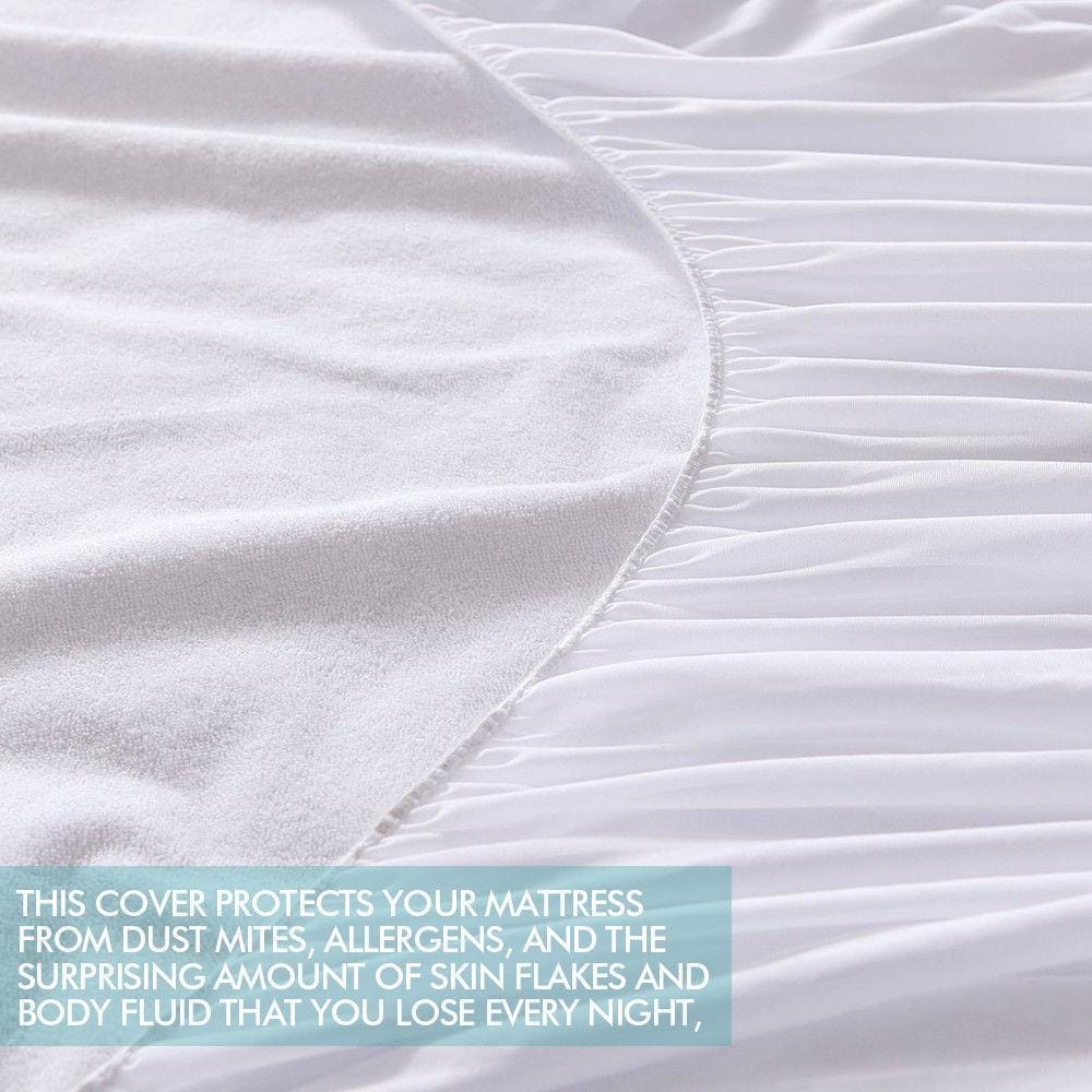 Dreamz Mattress Protector Fitted Waterproof Mattress Protector with Bamboo Fibre Cover King Single