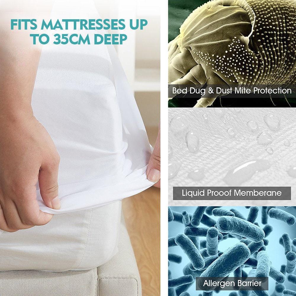 Dreamz Mattress Protector Fitted Waterproof Mattress Protector with Bamboo Fibre Cover King Single