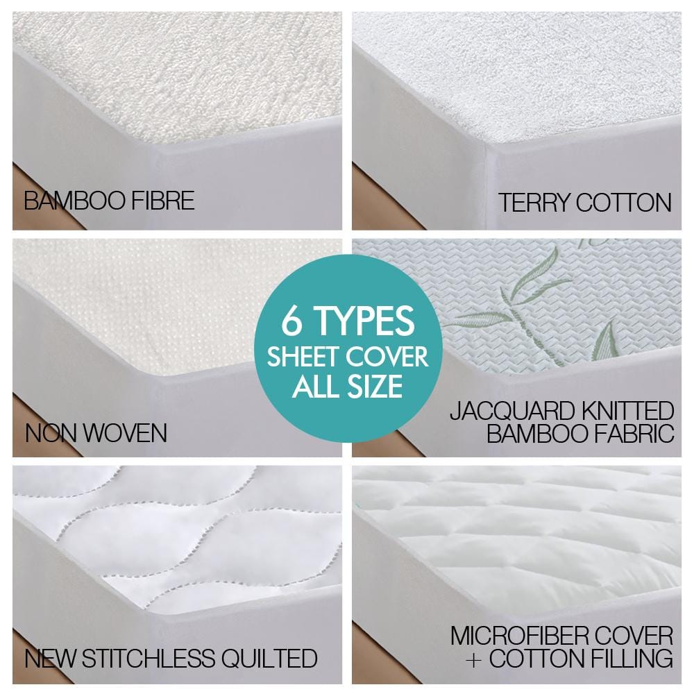 Dreamz Mattress Protector Fitted Waterproof Mattress Protector with Bamboo Fibre Cover King Single