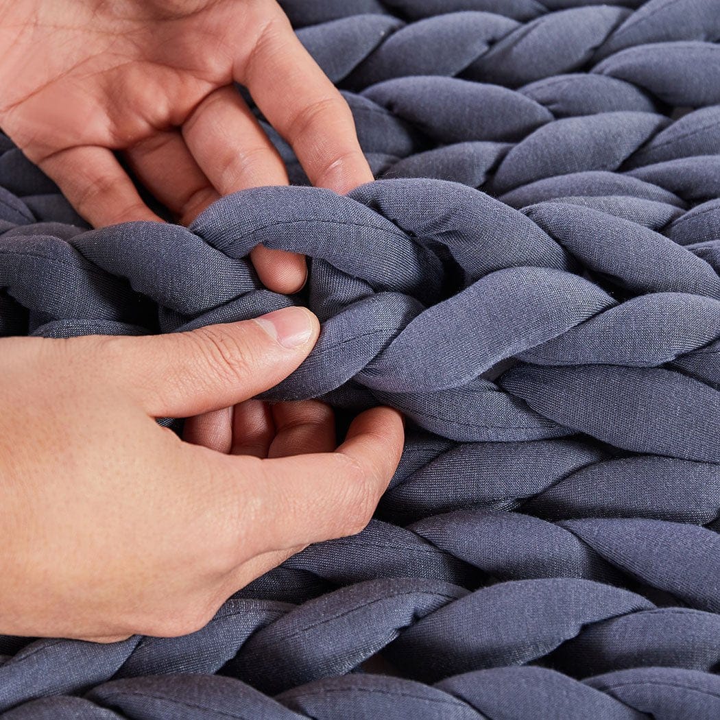 Dreamz Weighted Blanket Knitted Weighted Blanket 9KG Dark Grey