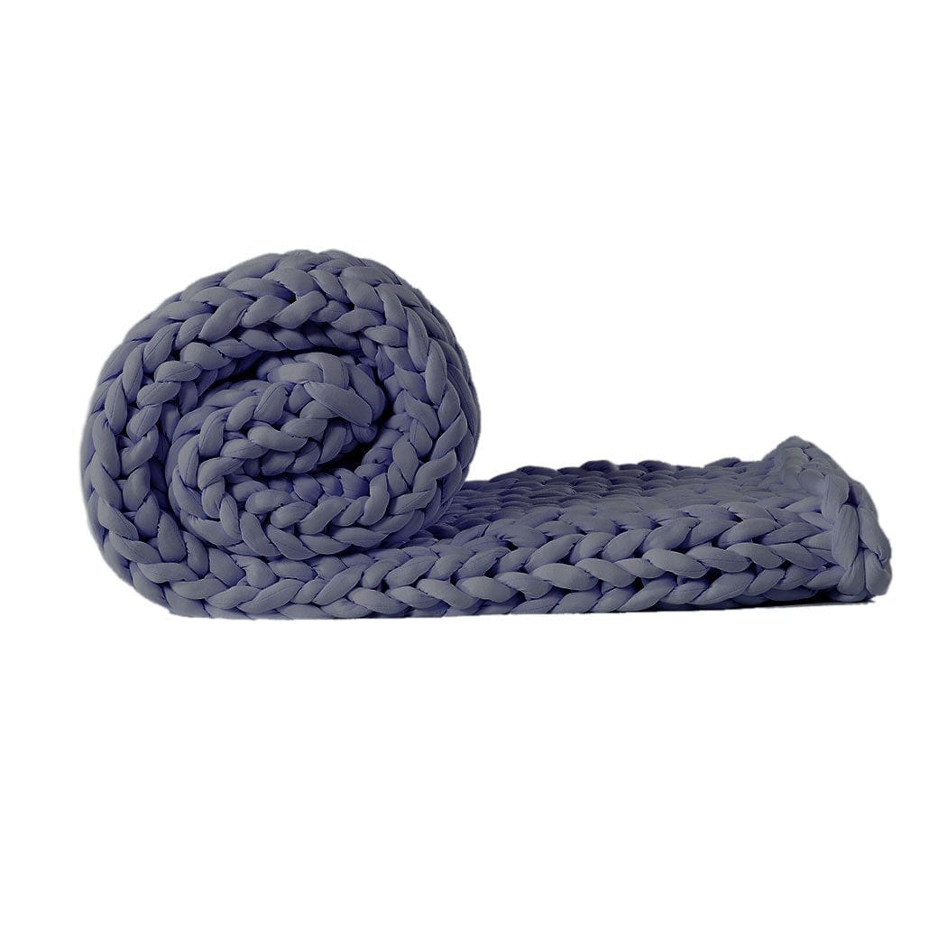 Dreamz Weighted Blanket Knitted Weighted Blanket 9KG Dark Grey