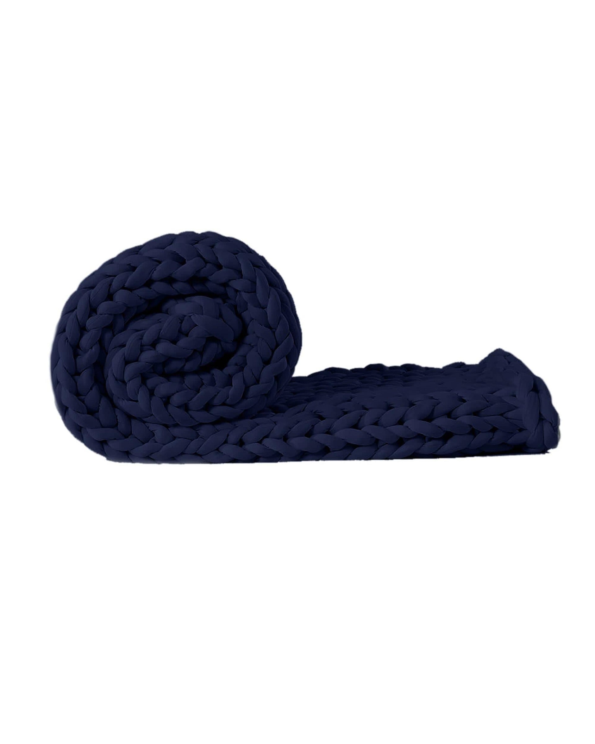 Dreamz Blanket Knitted Weighted Blanket Chunky Bulky Knit Throw Blanket 3KG Navy Blue