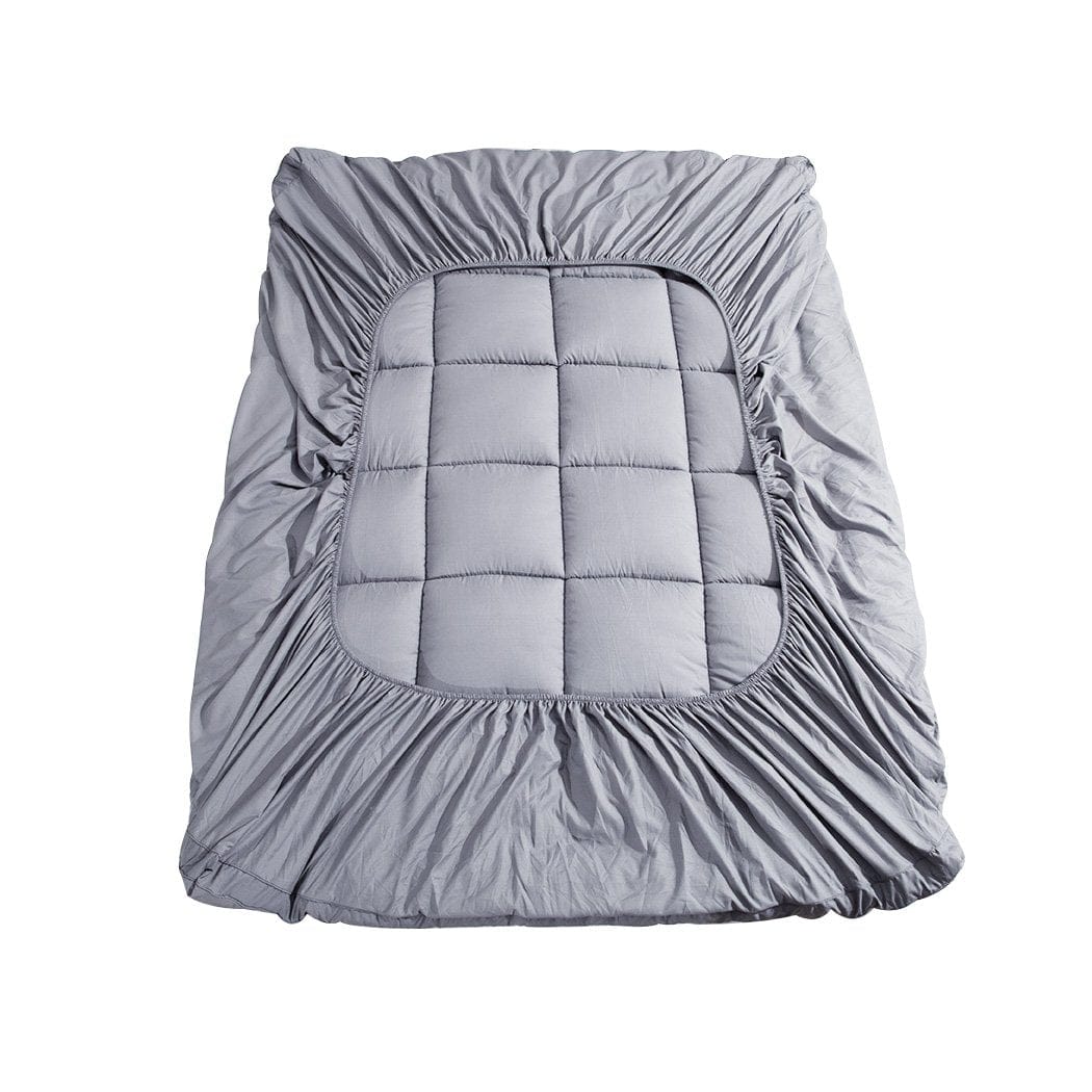 Dreamz Mattress Topper Mattress Topper Bamboo Fibre Luxury Pillowtop Mat Protector Cover Double