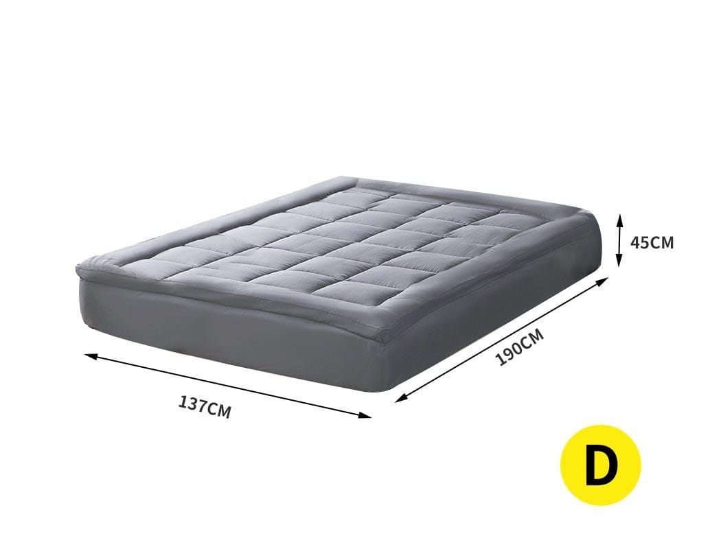 Dreamz Mattress Topper Mattress Topper Bamboo Fibre Luxury Pillowtop Mat Protector Cover Double
