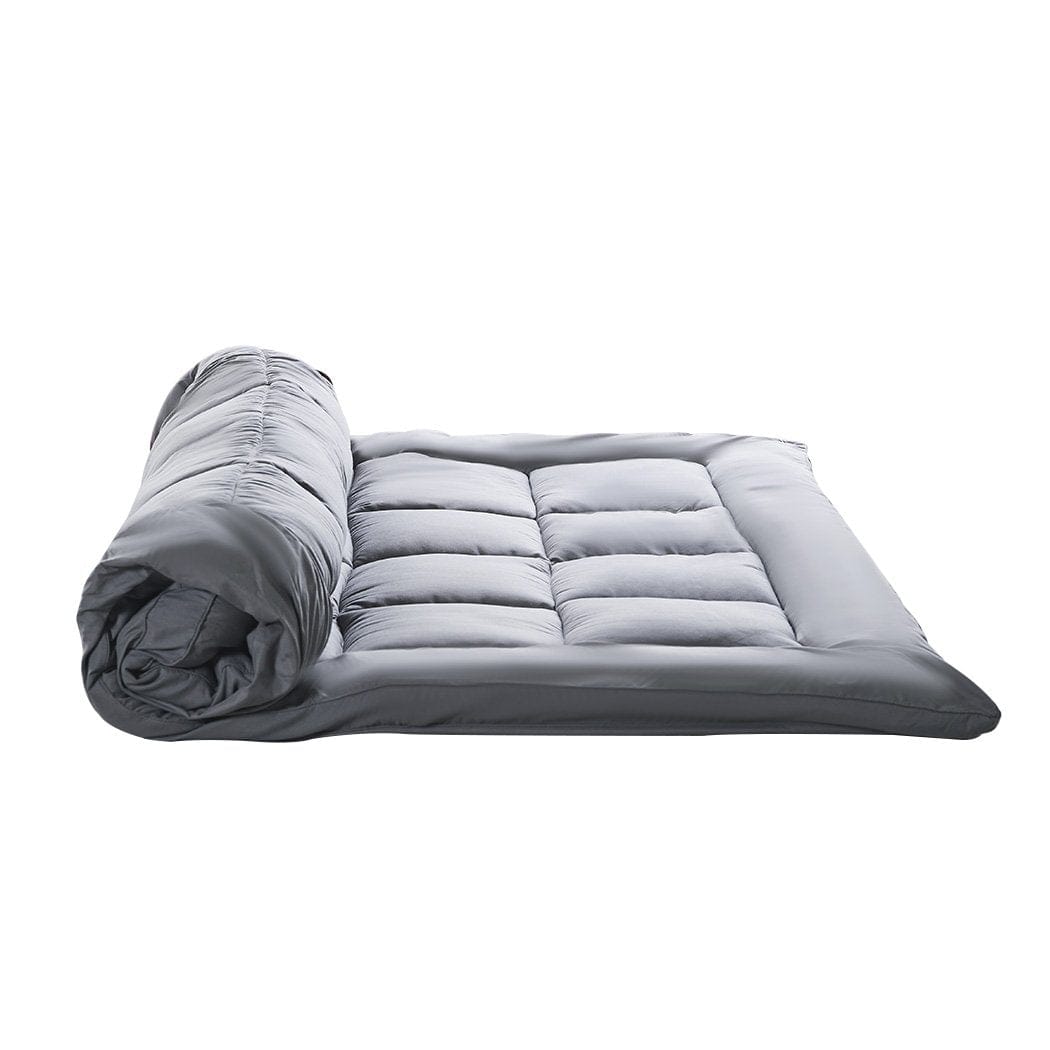 Dreamz Mattress Topper Mattress Topper Bamboo Fibre Luxury Pillowtop Mat Protector Cover Double