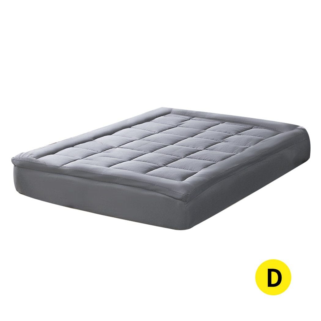Dreamz Mattress Topper Mattress Topper Bamboo Fibre Luxury Pillowtop Mat Protector Cover Double