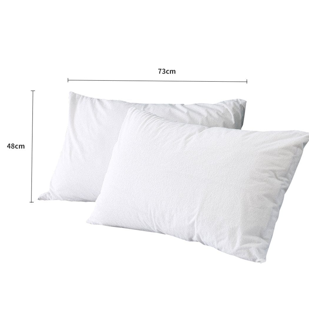 Dreamz Pillowcase Pillow Protector Pillowcase Cases Cover Terry Cotton Soft Standard x2