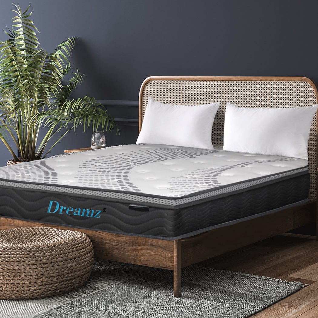 Dreamz Mattresses Pocket Spring Mattress Cool Gel Memory Foam  Euro Top Medium Soft 30CM - DOUBLE
