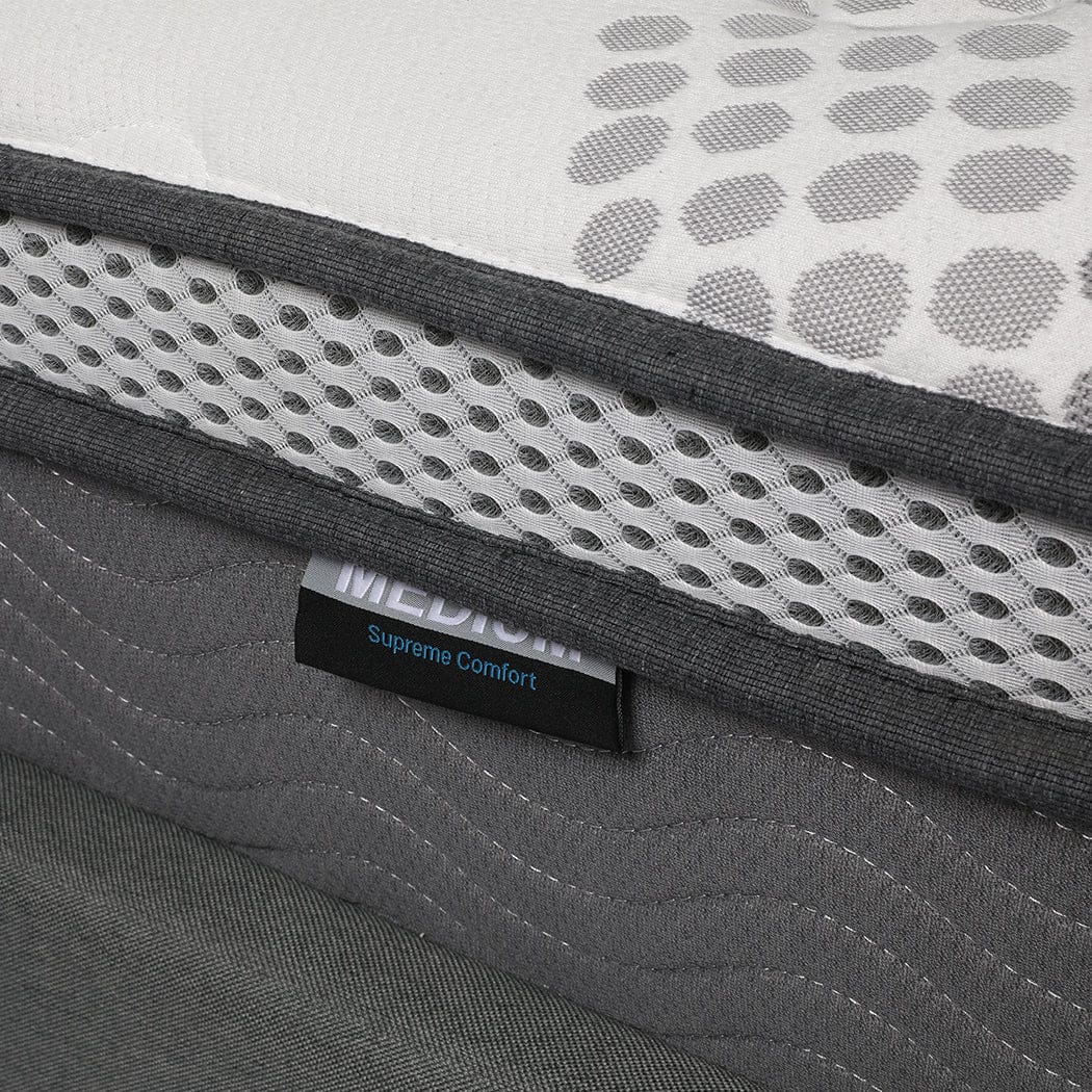 Dreamz Mattresses Pocket Spring Mattress Cool Gel Memory Foam  Euro Top Medium Soft 30CM - KING SINGLE