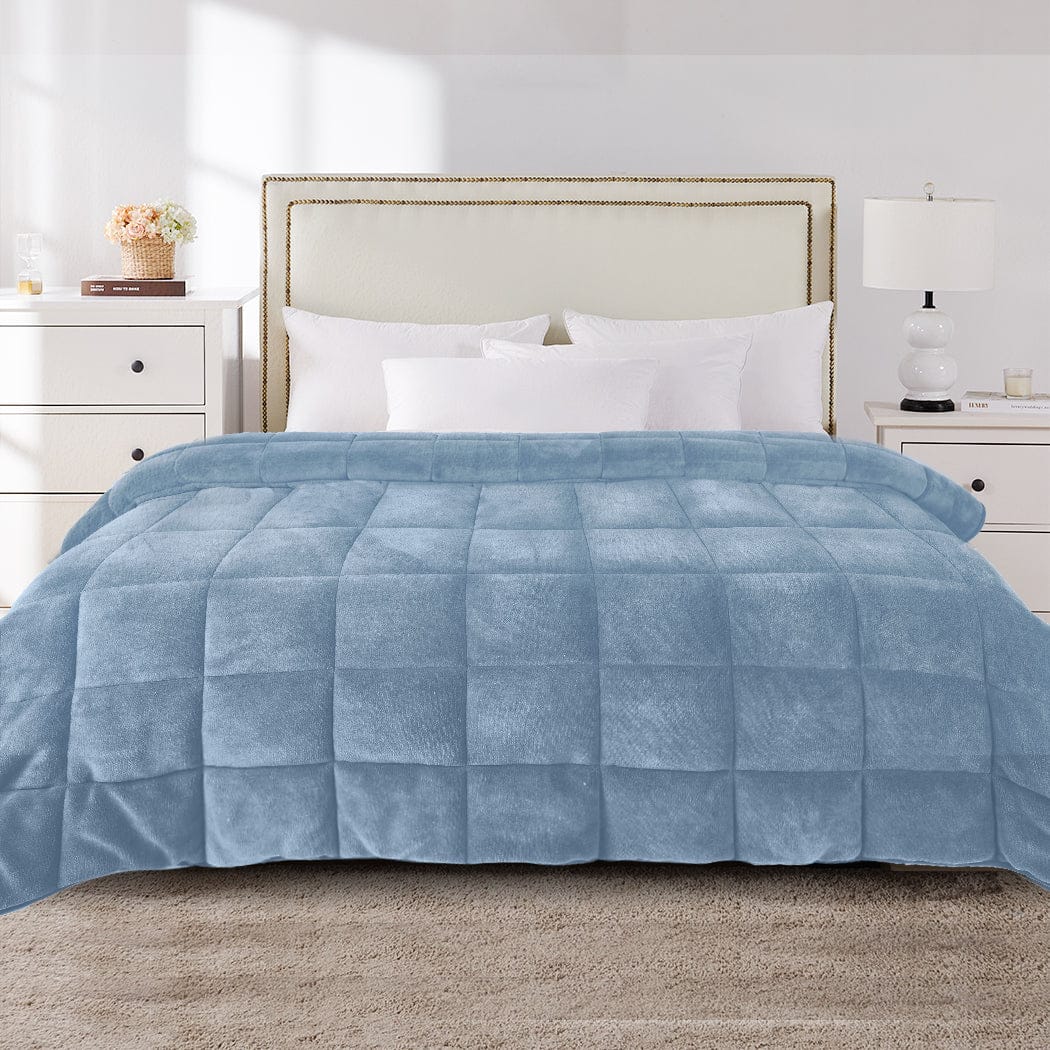 Dreamz Blanket Quilt Doona Comforter Blanket Velvet Winter Warm Queen Bedding Blue