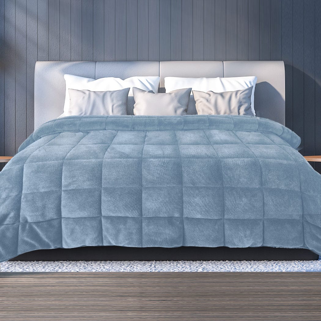 Dreamz Blanket Quilt Doona Comforter Blanket Velvet Winter Warm Queen Bedding Blue