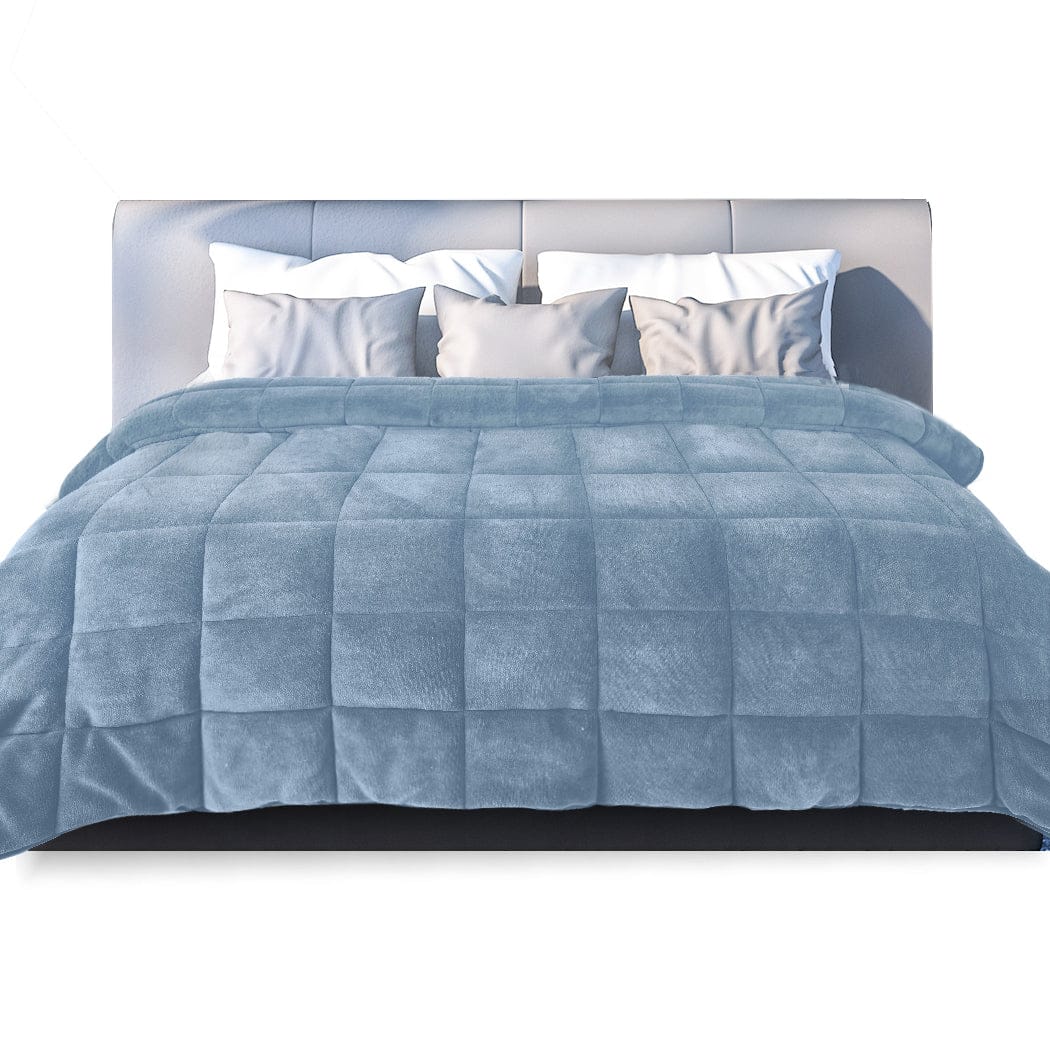 Dreamz Blanket Quilt Doona Comforter Blanket Velvet Winter Warm Queen Bedding Blue