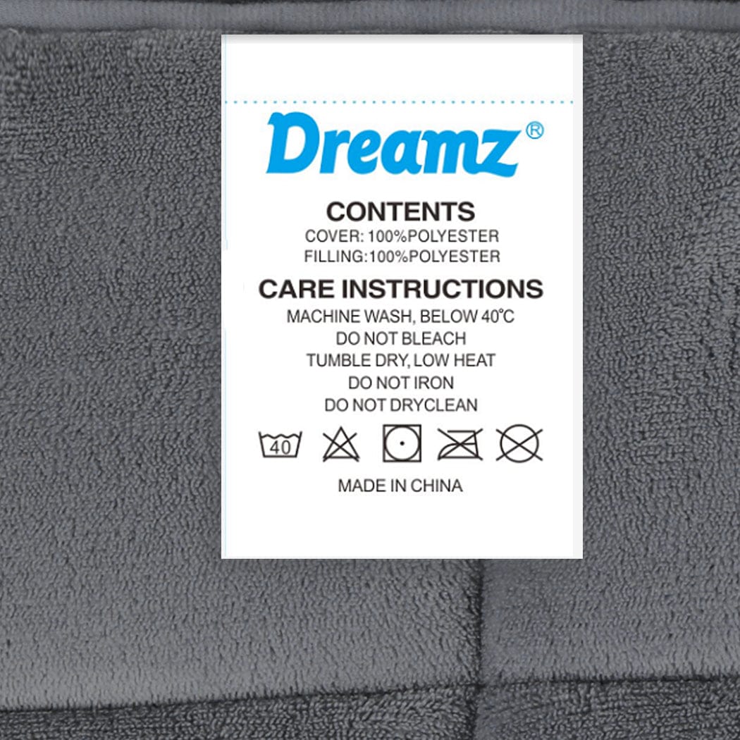 Dreamz Blanket Quilt Doona Comforter Blanket Velvet Winter Warm Queen Bedding Grey