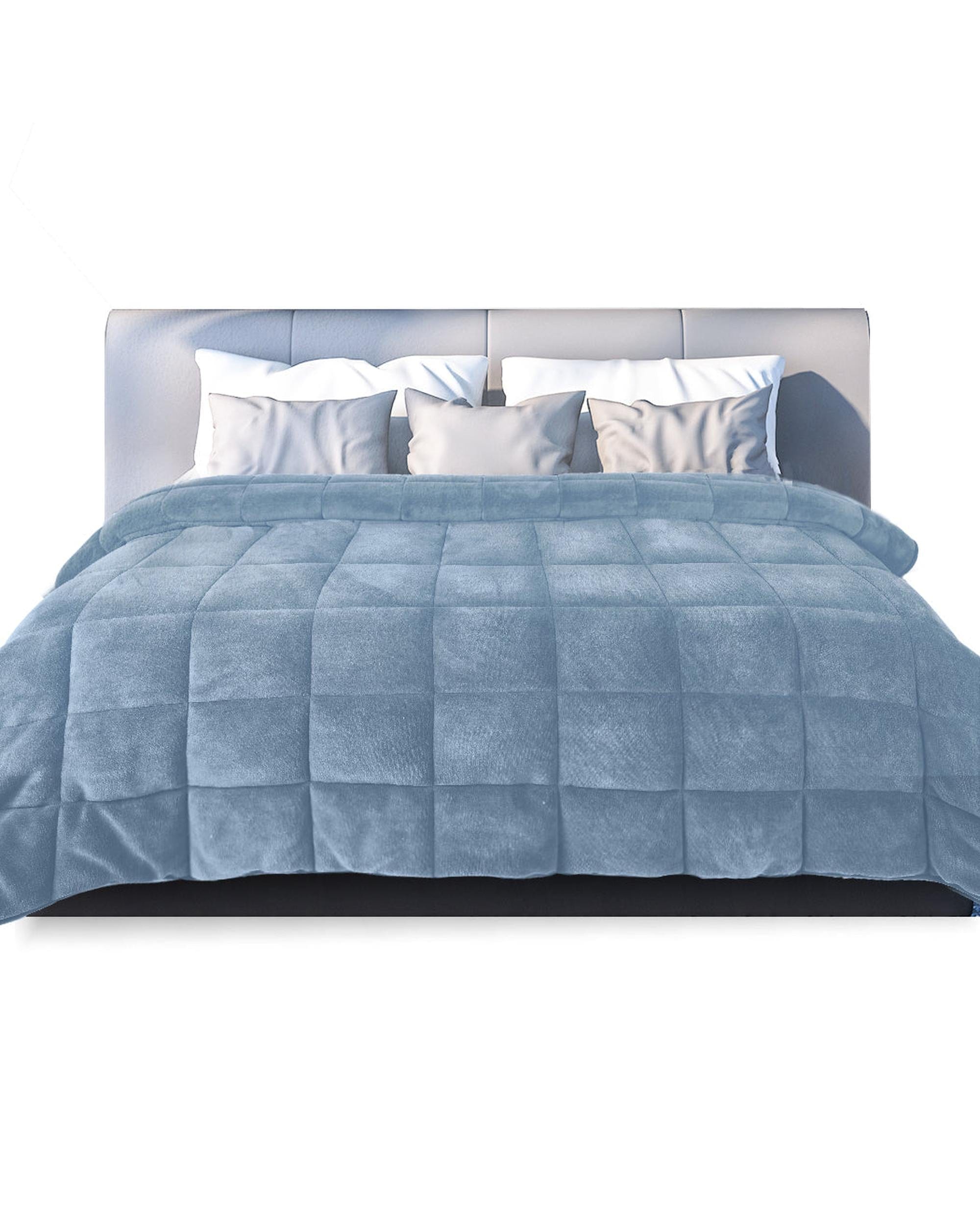 Dreamz Blanket Quilt Doona Comforter Blanket Velvet Winter Warm Super King Bedding Blue