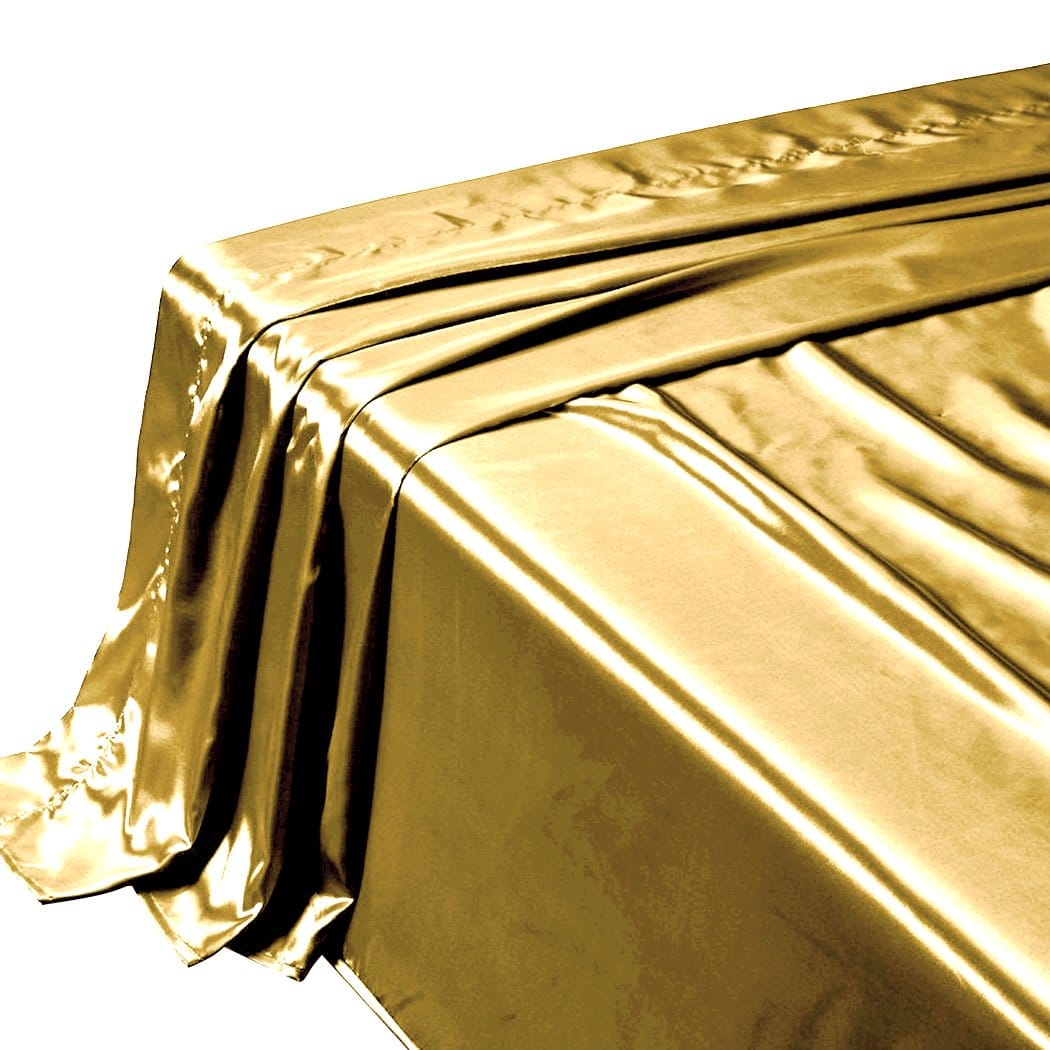 Dreamz Bed Sheets Silk Satin Quilt Duvet Cover Set in King Size in Champagne Colour