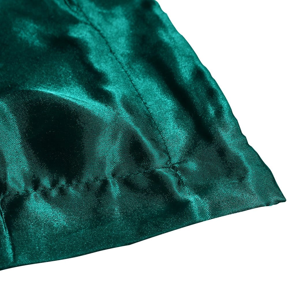 Dreamz Bed Sheets Silk Satin Quilt Duvet Cover Set in King Size in Teal Colour