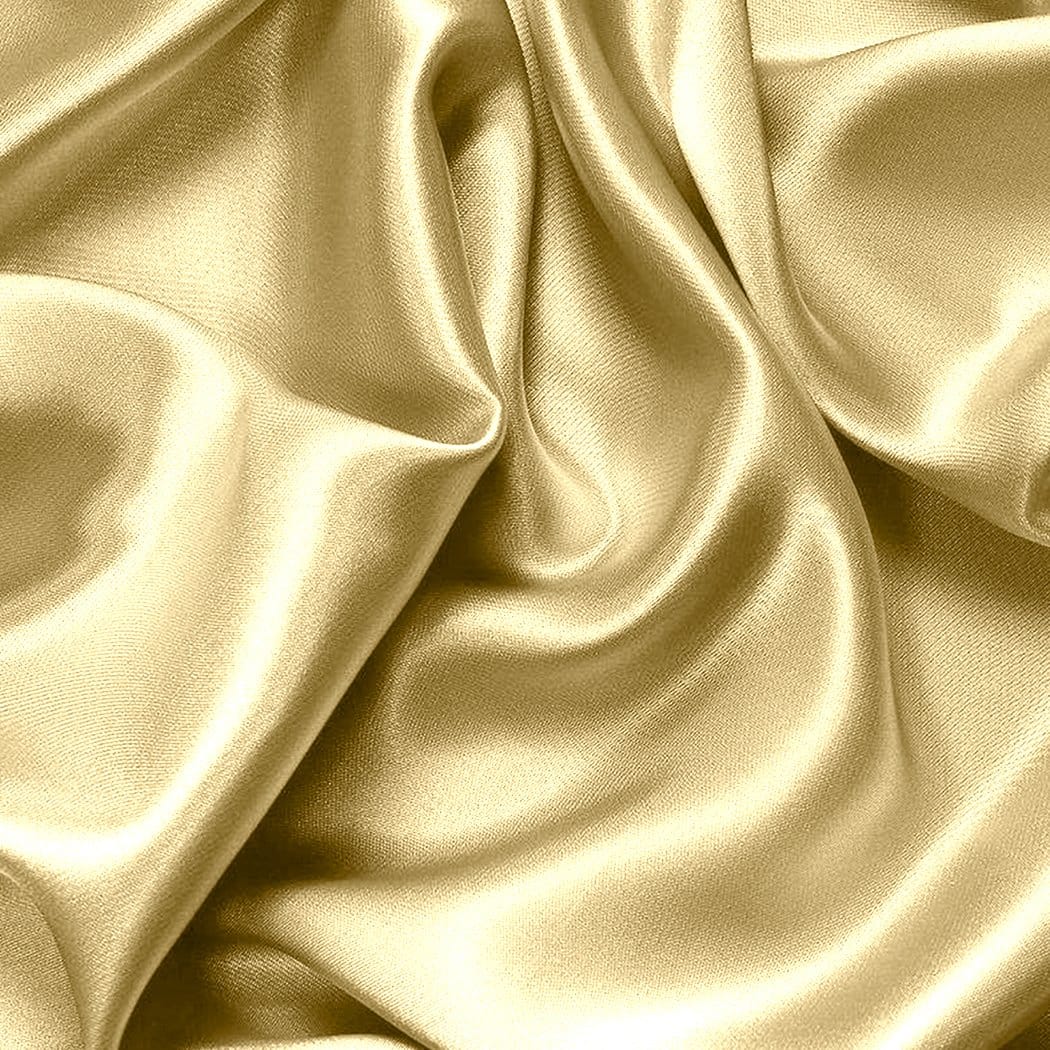Dreamz Bed Sheets Silk Satin Quilt Duvet Cover Set in Queen Size in Ivory Colour