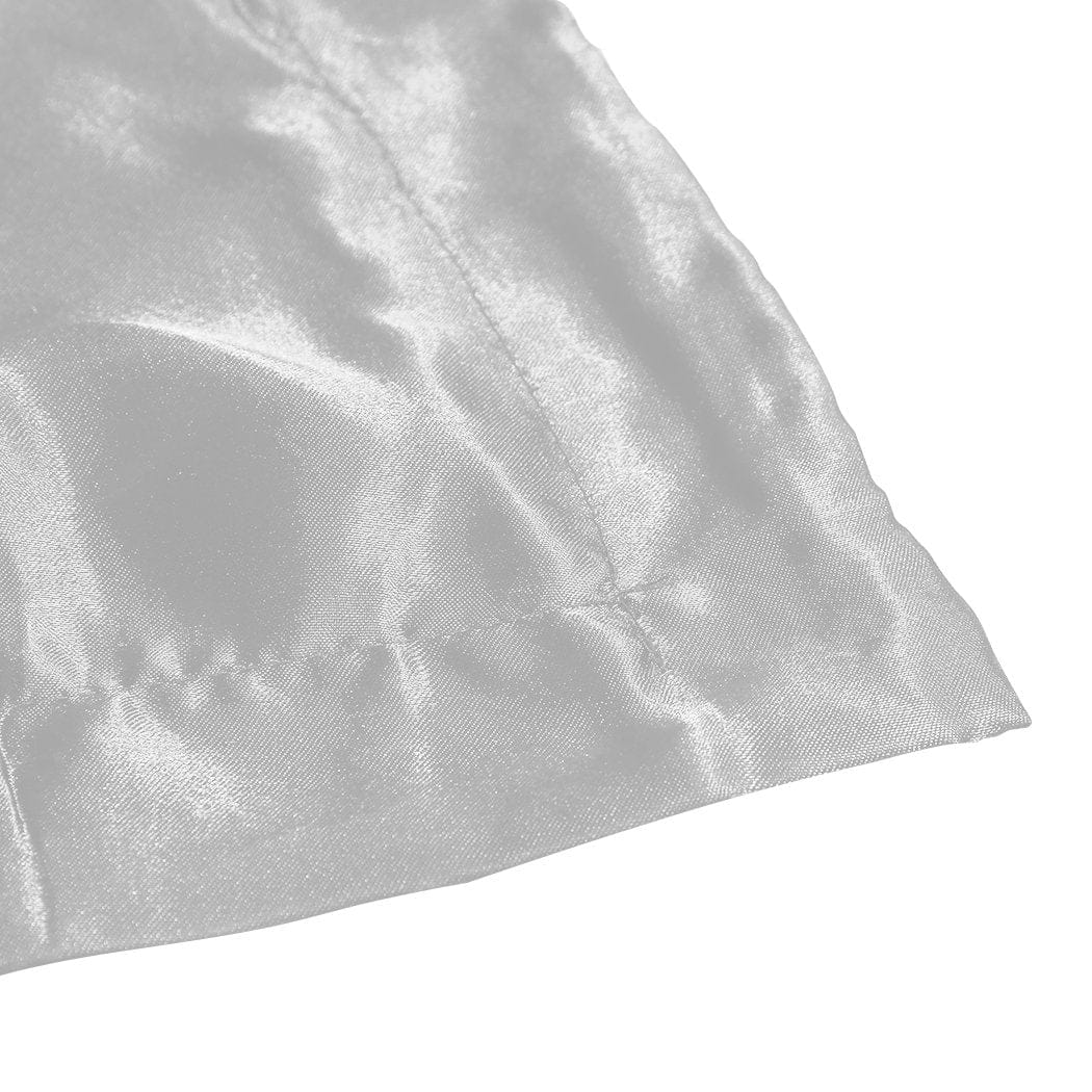 Dreamz Bed Sheets Silk Satin Quilt Duvet Cover Set in Single Size in Silver Colour