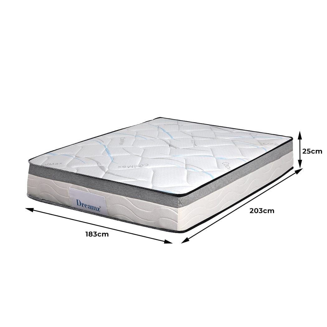 Dreamz Mattresses Top Pocket Spring Medium Firm Premium Foam 25CM - King