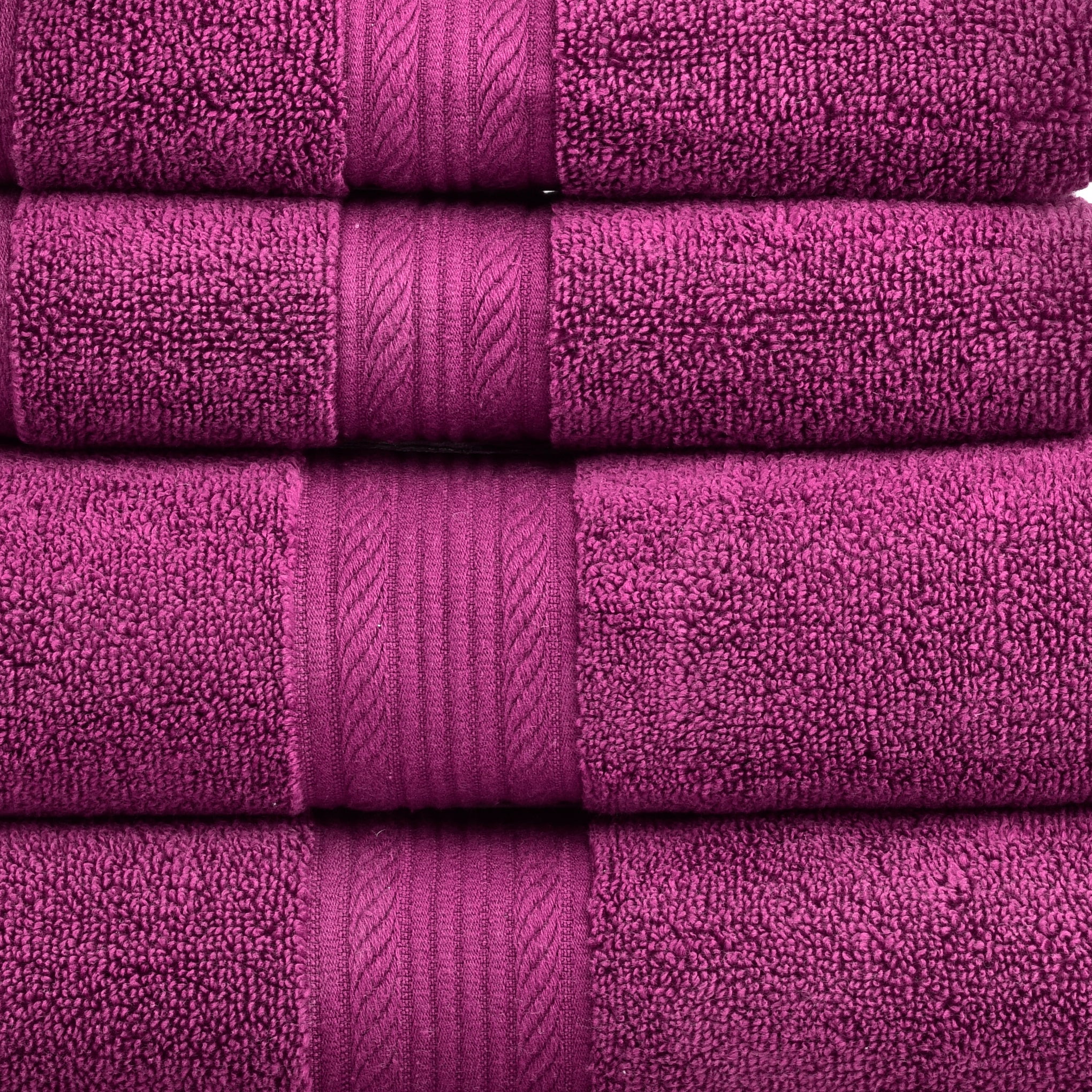 Amelia 500GSM 100% Cotton Towel Set -Zero Twist 6 Pieces -Dark Purple Amelia
