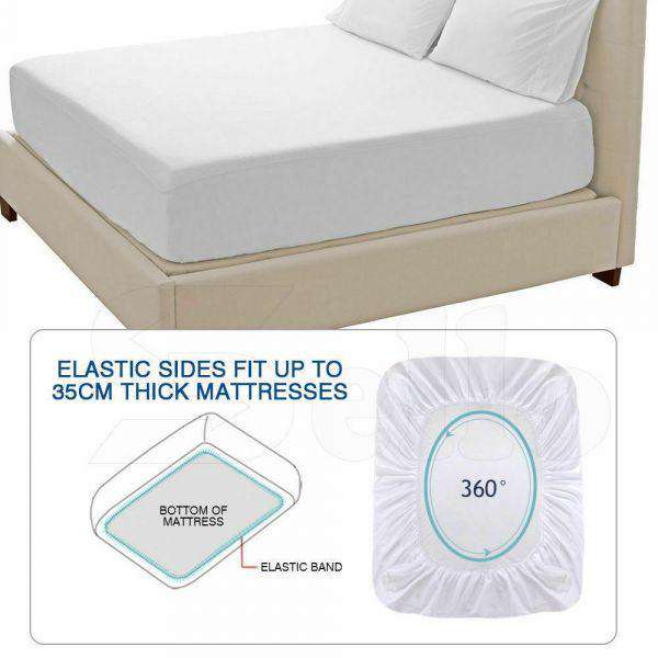 TERRY COTTON FULLY FITTED WATERPROOF MATTRESS PROTECTOR - Single Dreamz